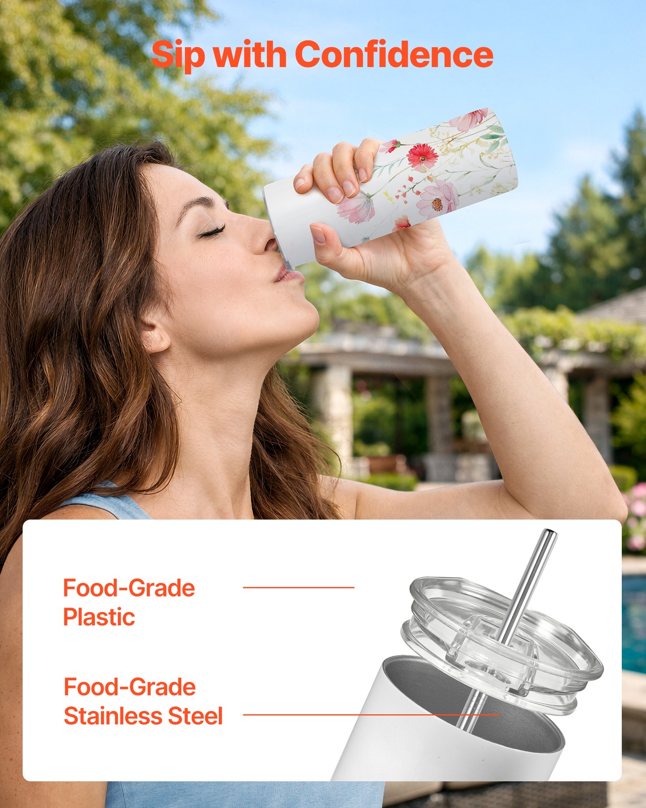 VEVOR Sublimation Tumblers Skinny Straight Tumblers Bulk 4 Pack 20 oz for DIY
