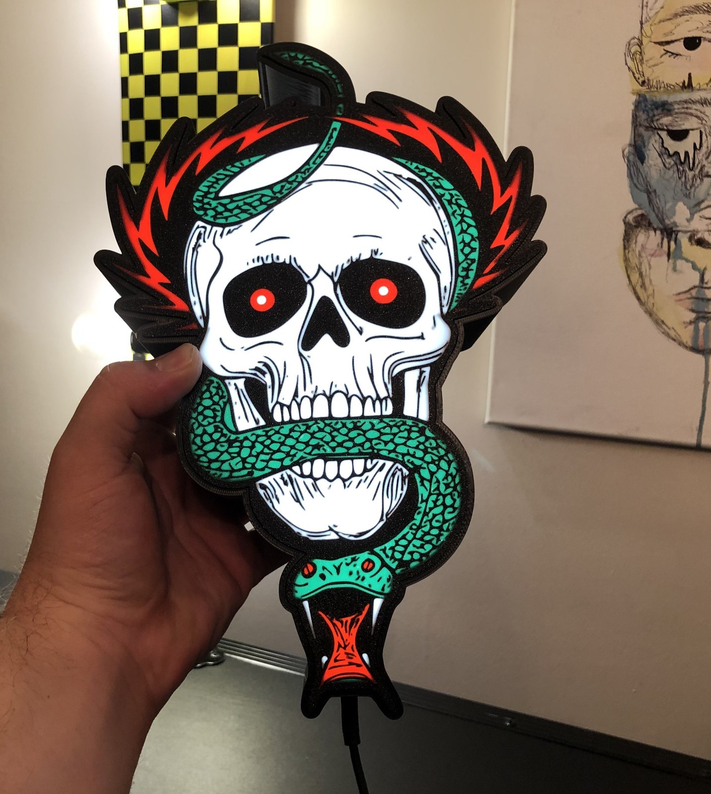 Powell Peralta Mike McGill 3D Printed LED Light Box, USB-C to USB Power Cable