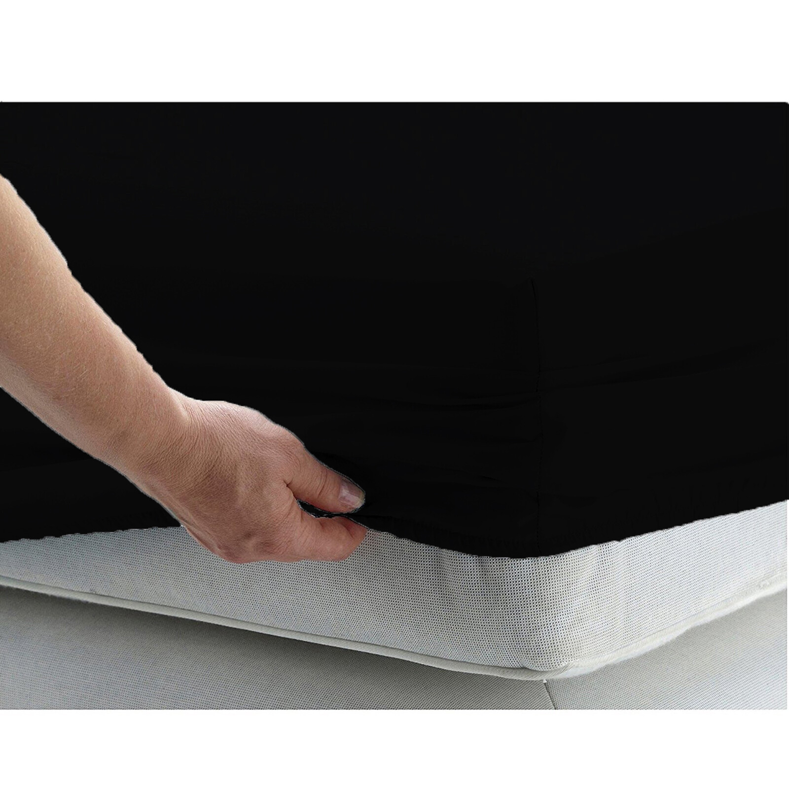 Extra Deep Pocket Bed Sheets 1000 - 1200 TC Egyptian Cotton Black Solid