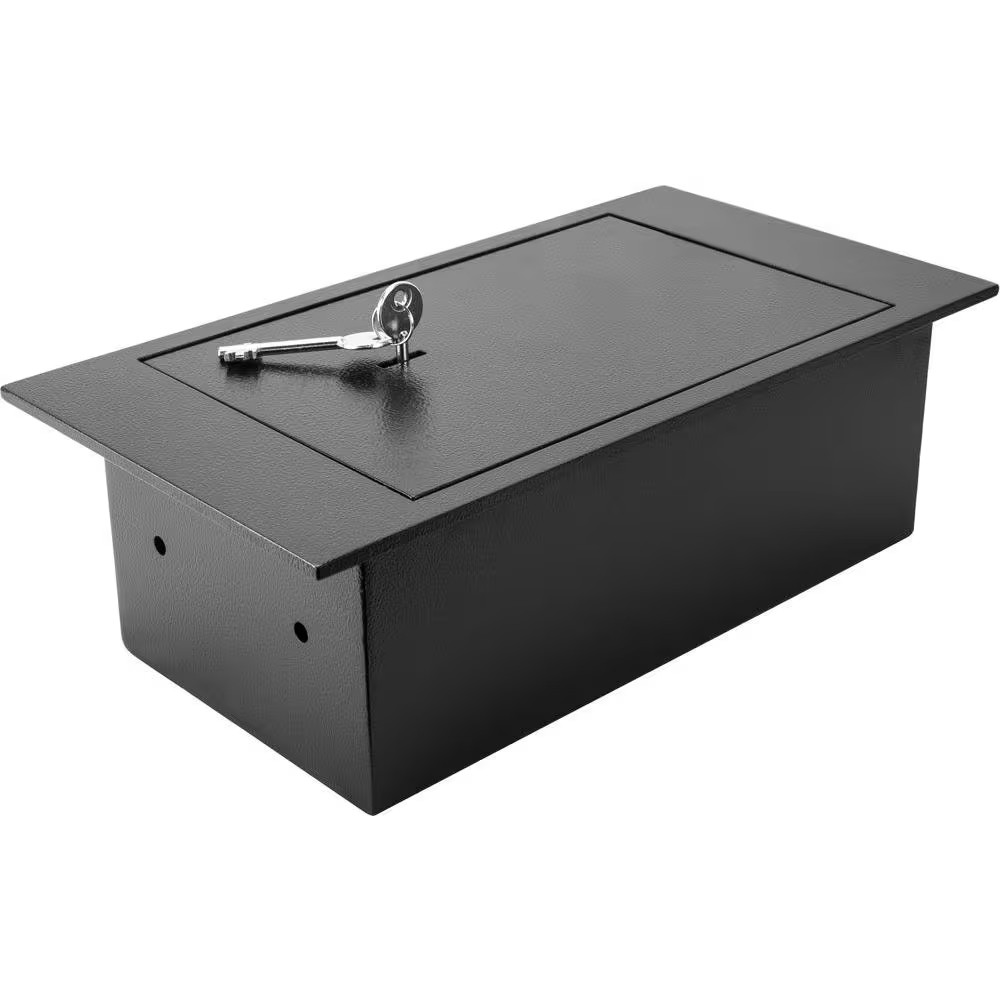 0.22 Cu. Ft. Steel Floor Safe with Key Lock, Black
