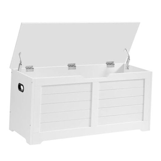 Storage Chest, Storage Bench with 2 Safety Hinges, Farmhouse Style, 15.7 x