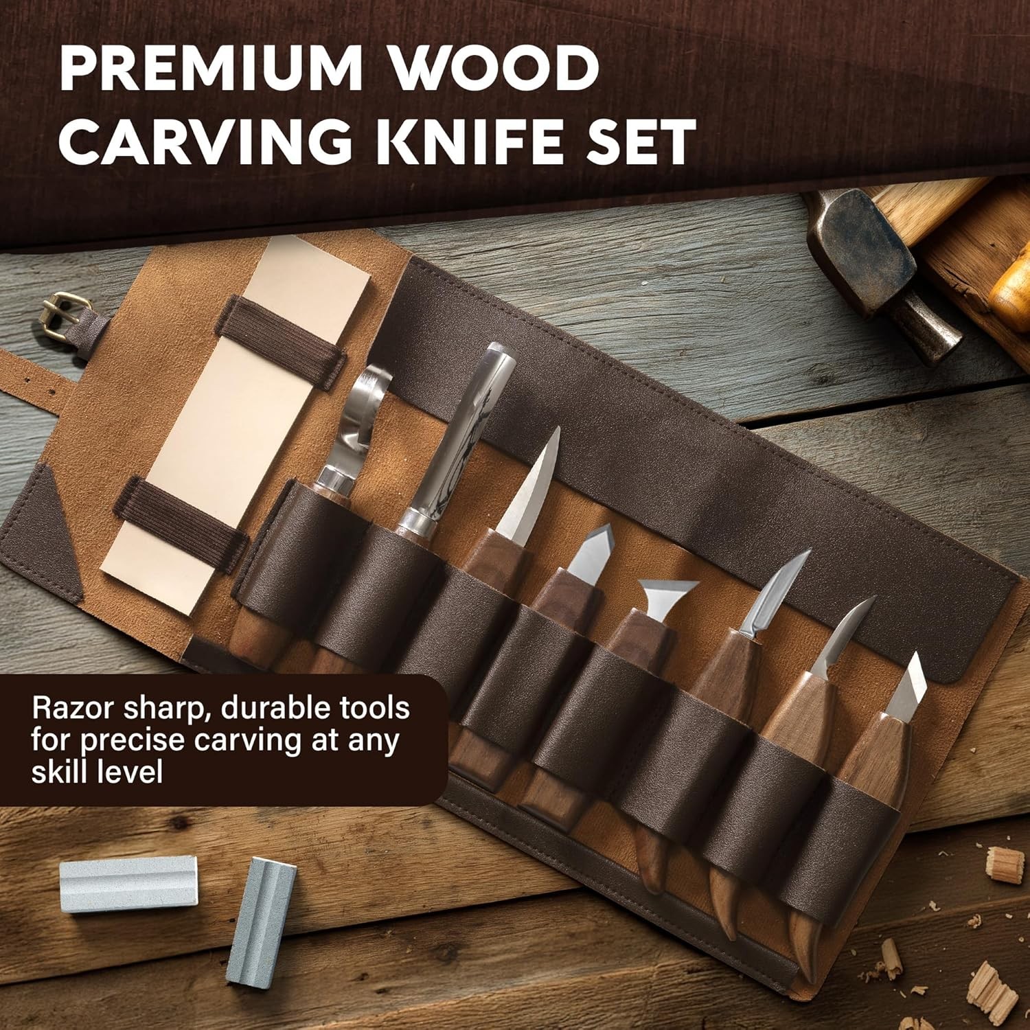 Complete Wood Carving Kit for Beginners - Gift Ready Wood Carving Tools Set | Wh