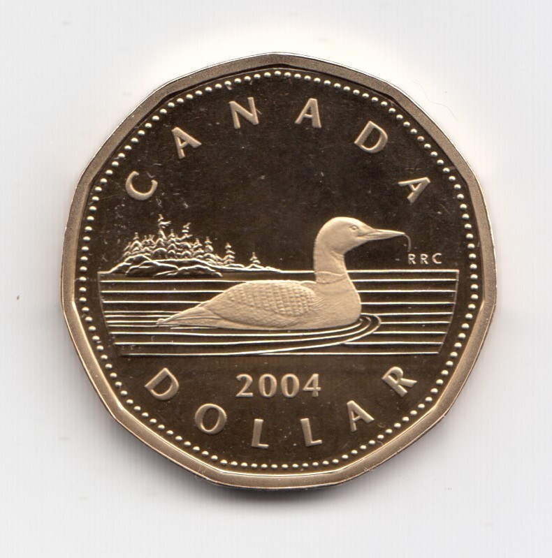 2004 Canada $1 Proof Loon Dollar Coin - Nice Cameo Loonie