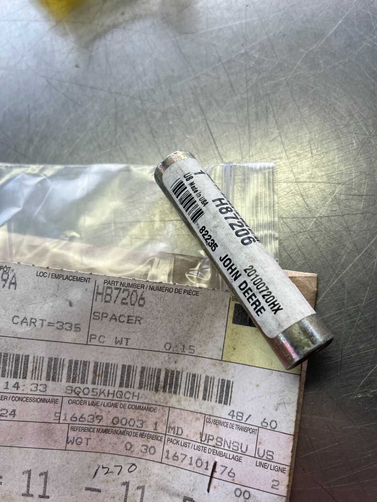 H87206 Genuine OEM John Deere SPACER