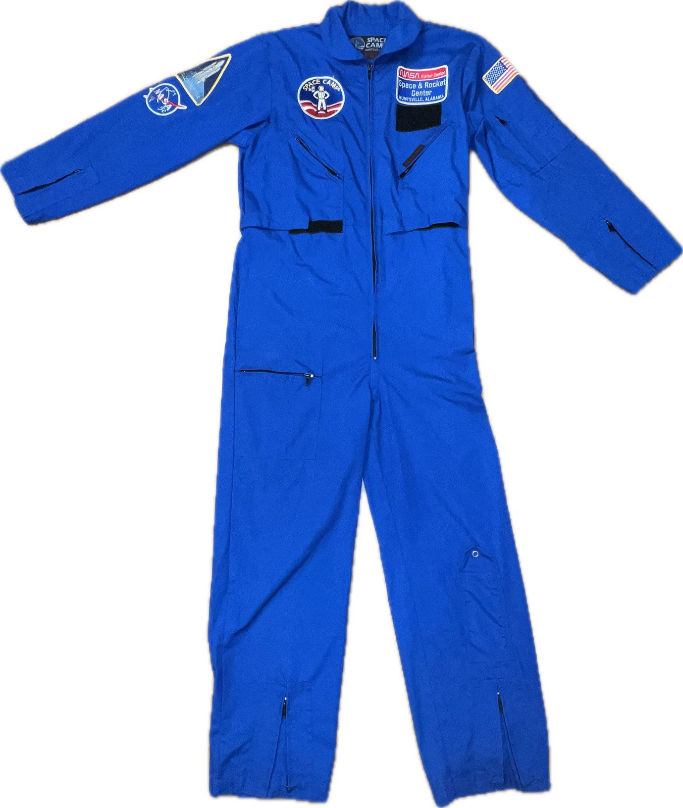 Authentic NASA Space Camp Jumpsuit 5 Patches Sz 18Y ~Adult XS Shuttle Flag RARE