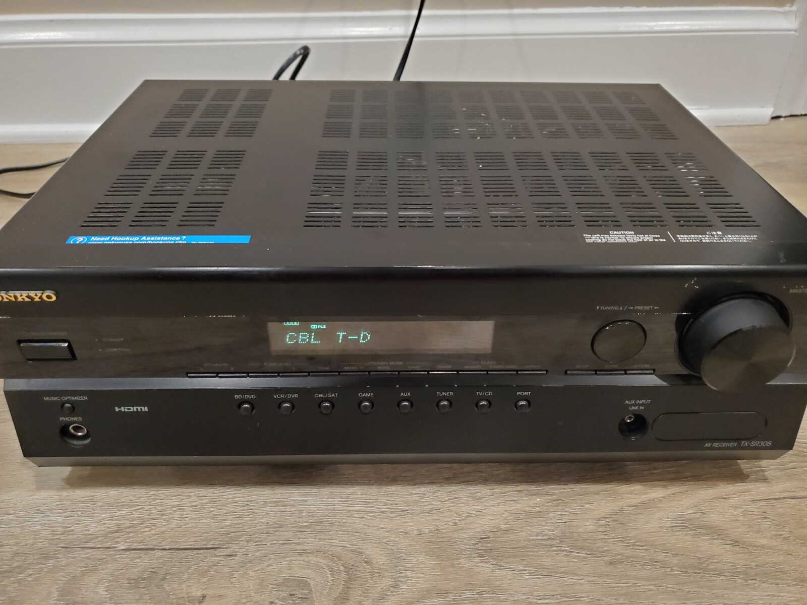 Onkyo TX-SR308 AV Receiver ARC HDMI Connection Tested & Works NO REMOTE CONTROL