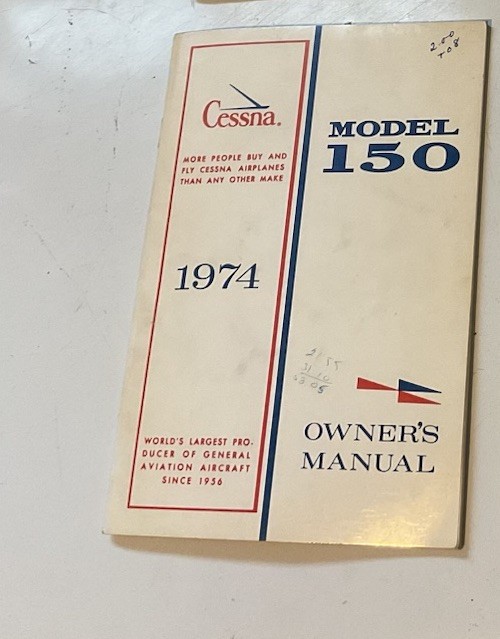 Vintage Cessna 1974 Model 150 Owner's Manual Book Aircraft Operations