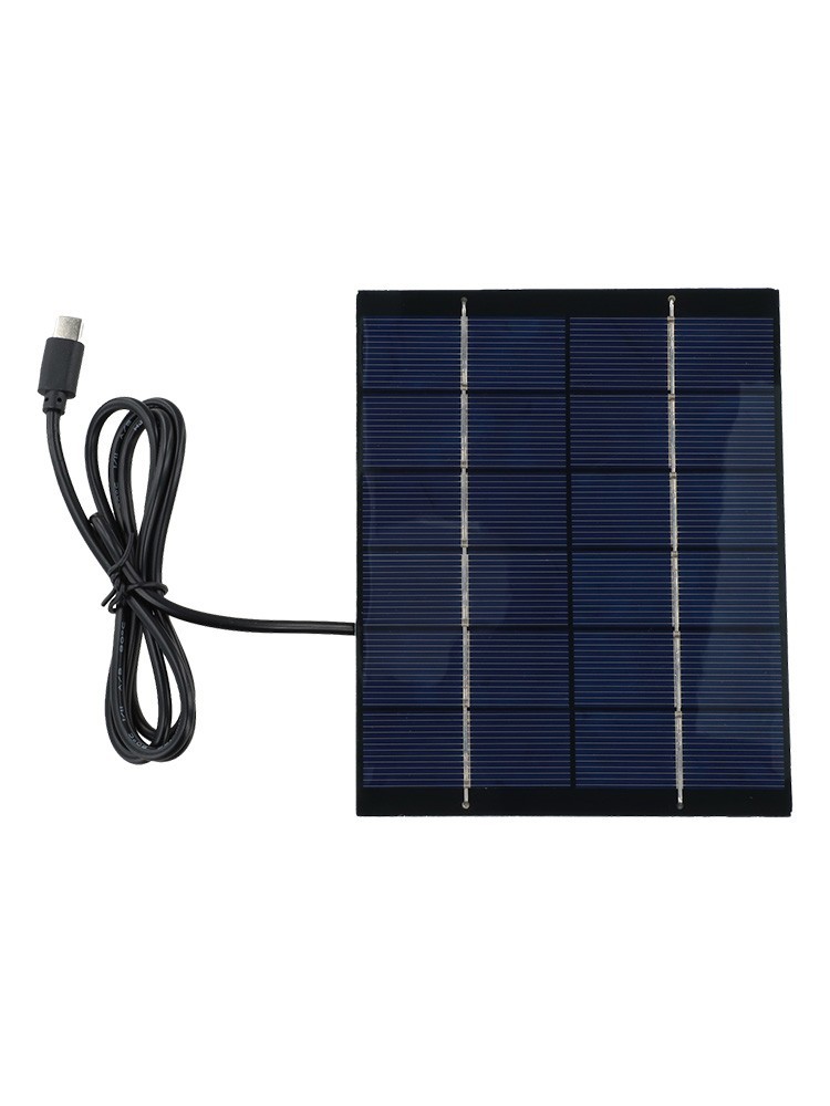 Polycrystalline 2W 6V Solar Panel Charger with For Type C Output and 1M Cable