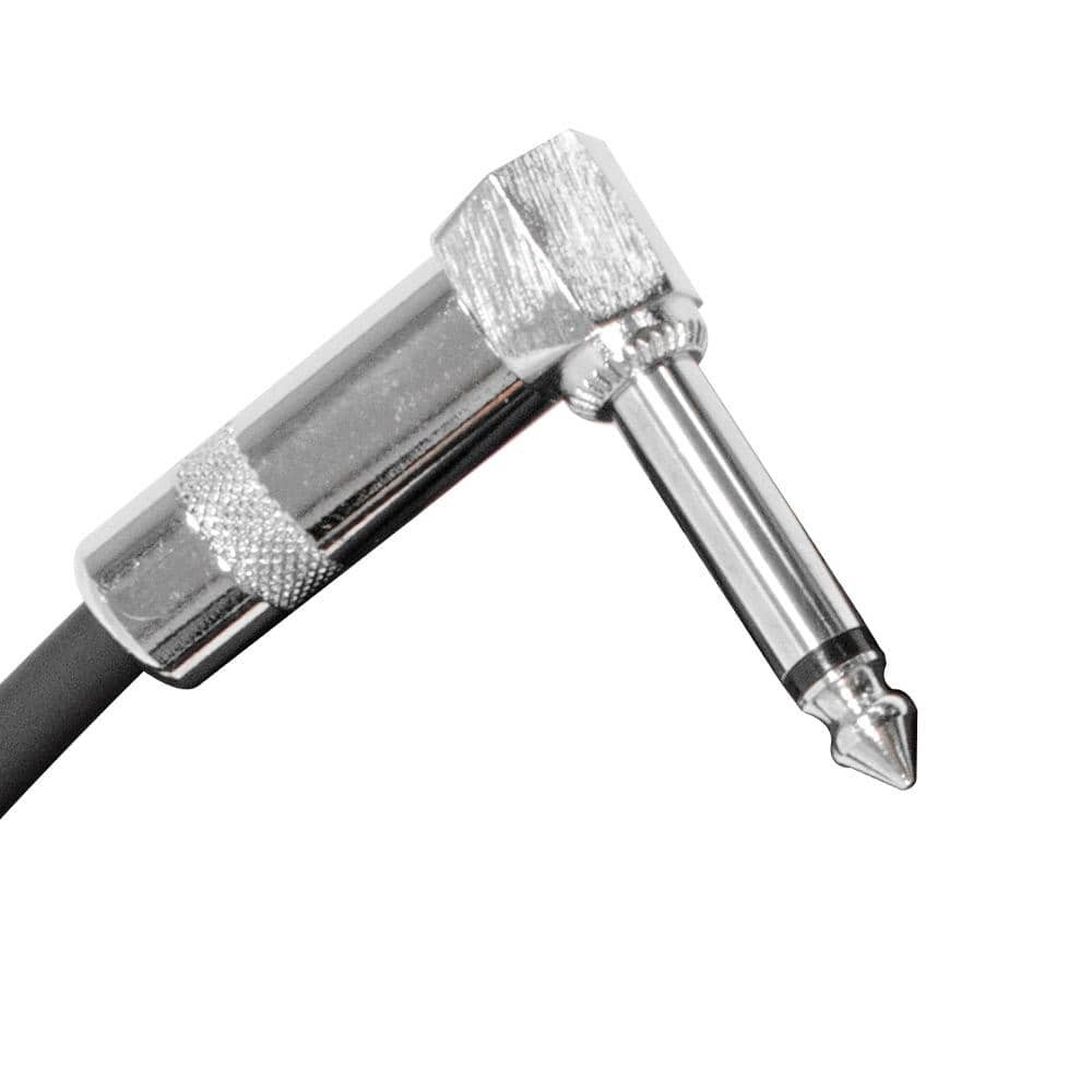 2 Pack White 10ft Right Angle to Straight Guitar Cables