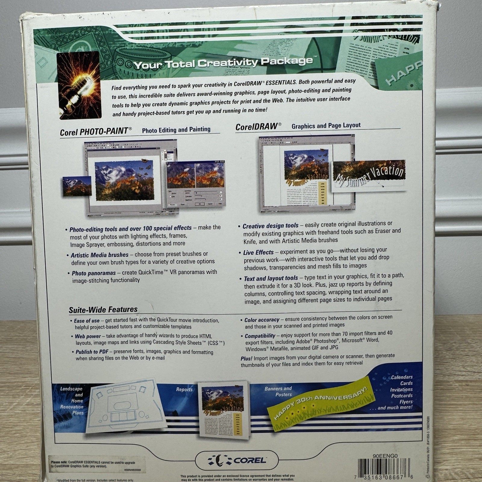 VTG CorelDraw Graphics Suite 9 Academic PC Software CD-Rom - New W Autheticity