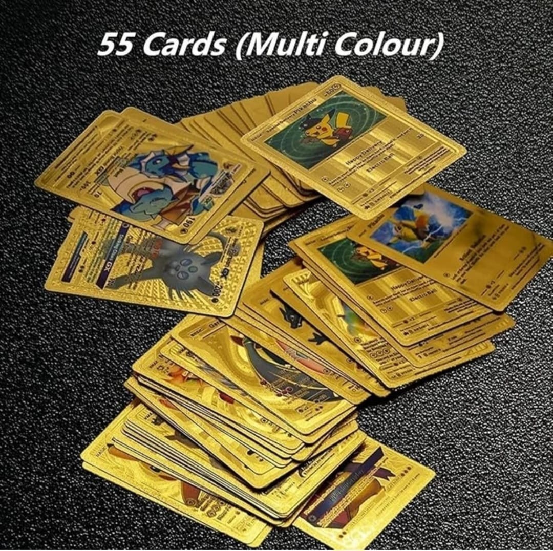 Pokemon Card Foil GOLD PACK CARDS 55 Per Box Common Cards Style 5