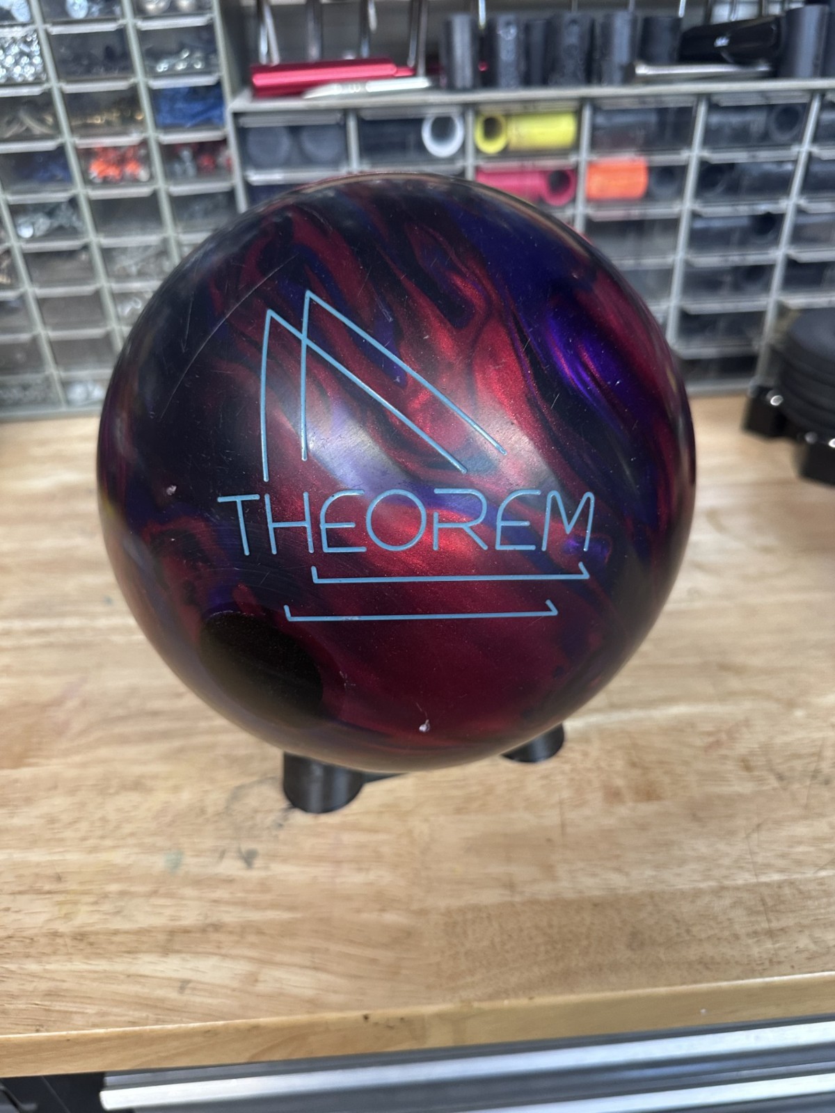 *USED - Bowling Ball - 15lb Track "THEOREM" PLUGGED AND RESURFACED