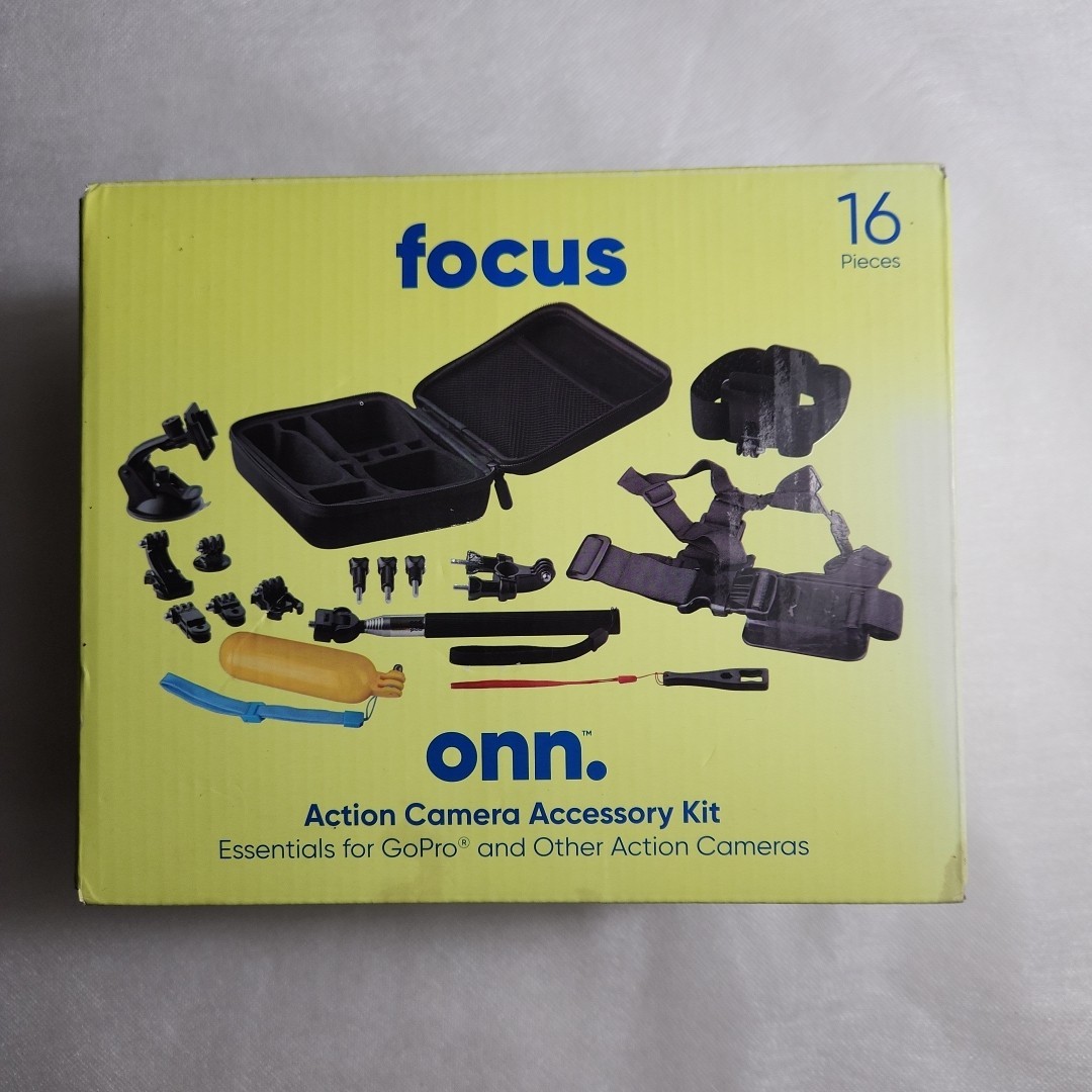 16 Piece Focus Onn. Action Camera Accessory Kit- Essentials for GoPro®