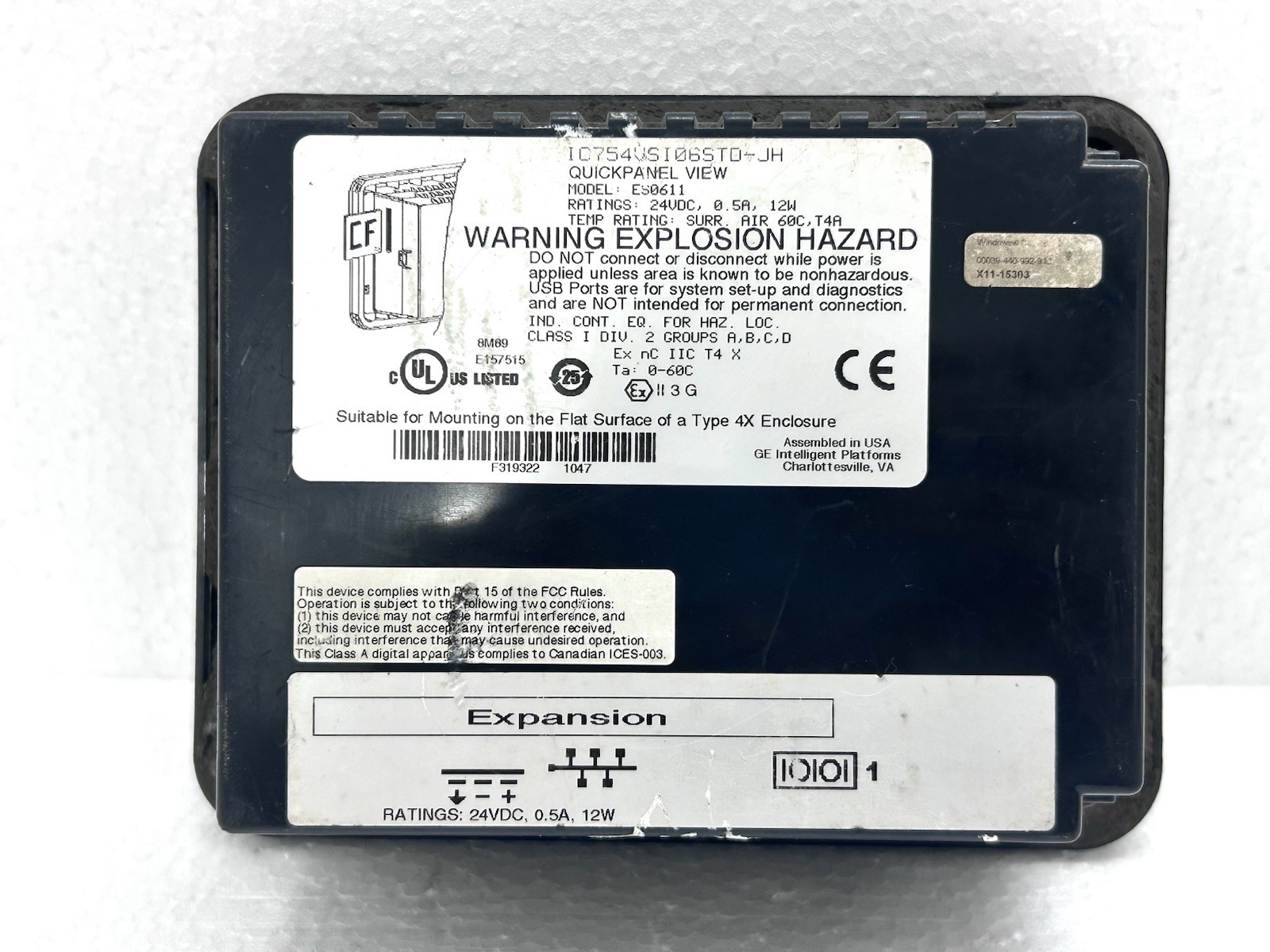 GE FANUC IC754VSI06STD-JH QUICKPANEL VIEW ES0611