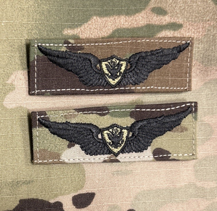 US Army Basic Aircrew Badges (2) OCP Sew-On Aircraft Crewman Aviation