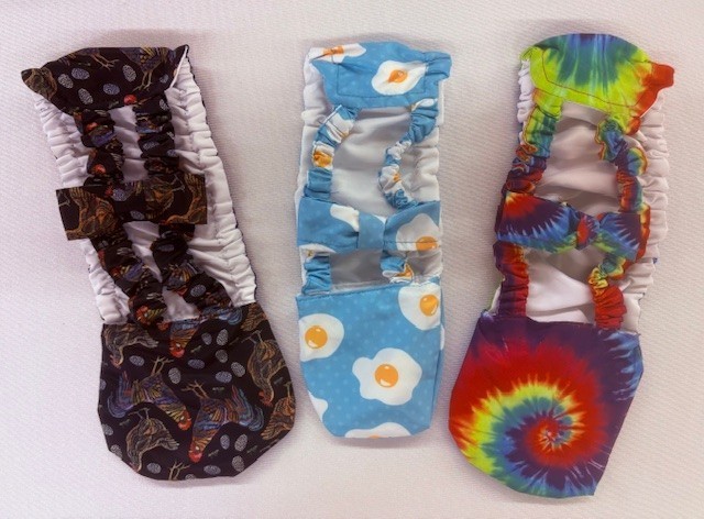 CHICKEN DIAPERS-REUSABLE (SET OF 3 ONE IN EACH SIZE)