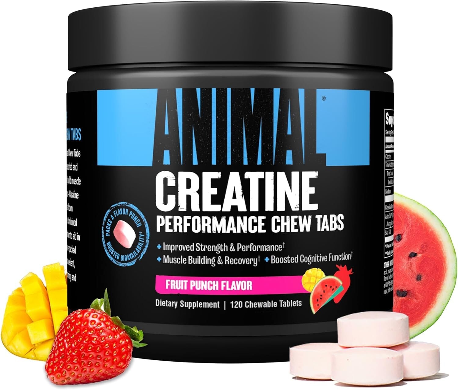 Universal Animal Creatine Performance Chewable Tablets 120 Count 4 Flavors NEW