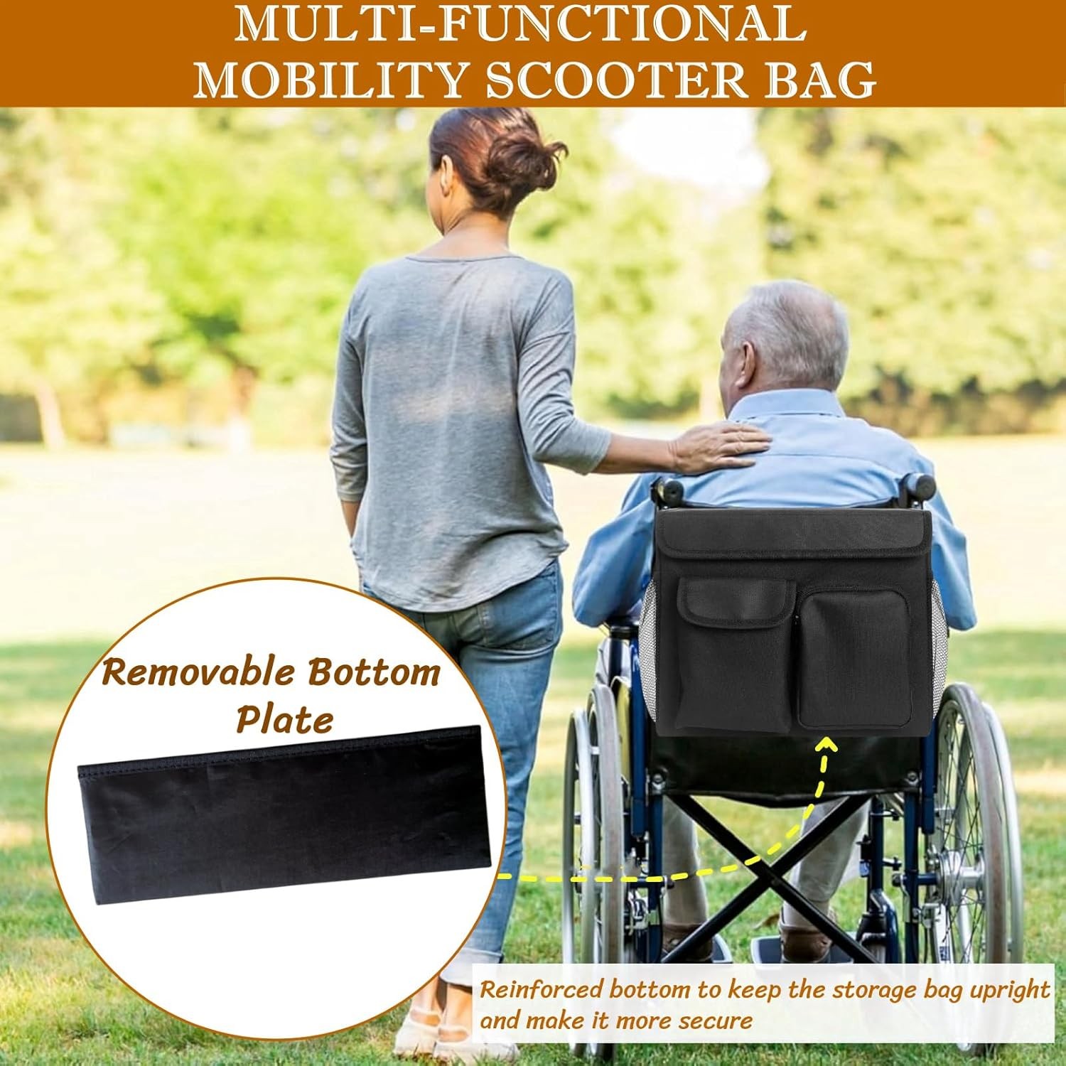 BLIRITEL Scooter Bag, Electric Mobility Basket Large, Black