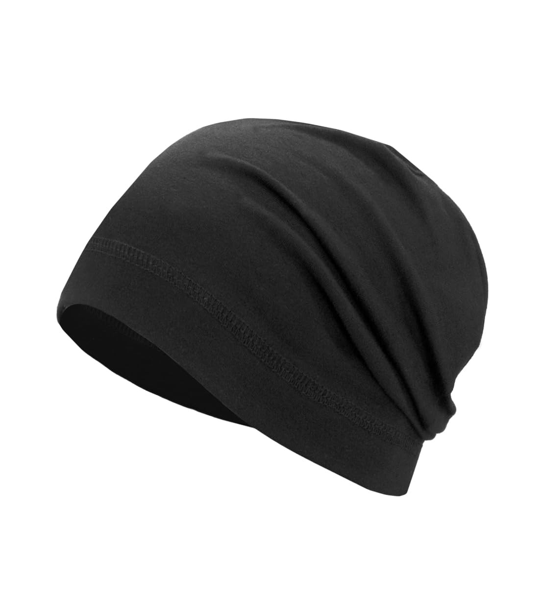 SRLLBBY Lightweight Cotton Beanie, Breathable Thin Sleep One Size, Black
