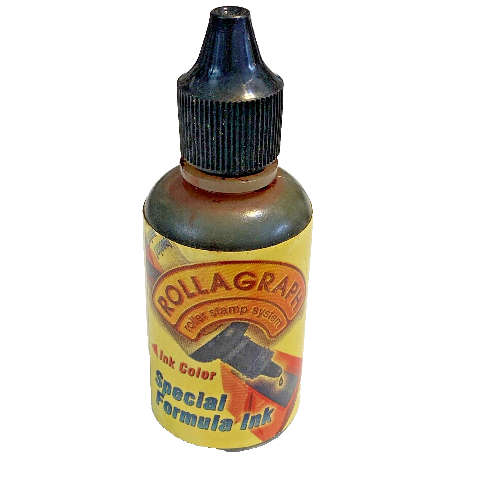 Rollagraph RED Ink Refill Large 1.5 oz FULL 3 inch tall Bottle Acid Free
