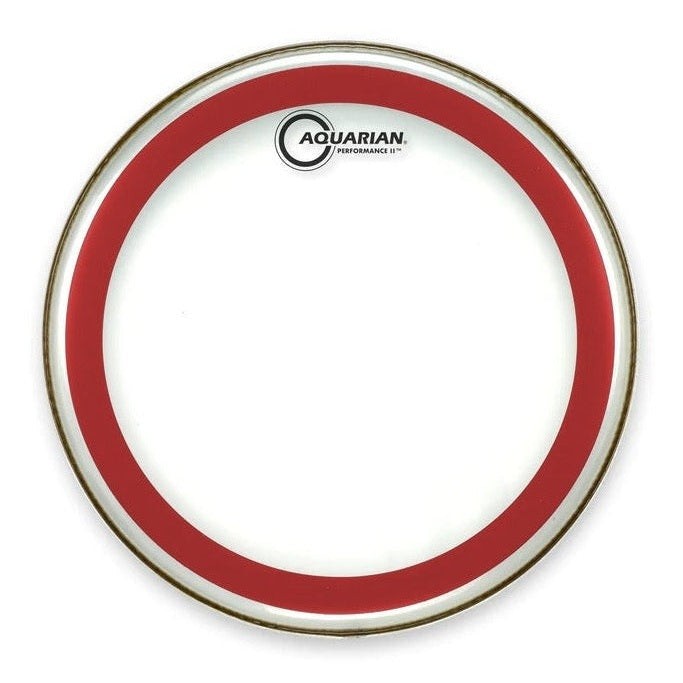 Aquarian Performance II Clear Drumhead 16" w/Red Ring