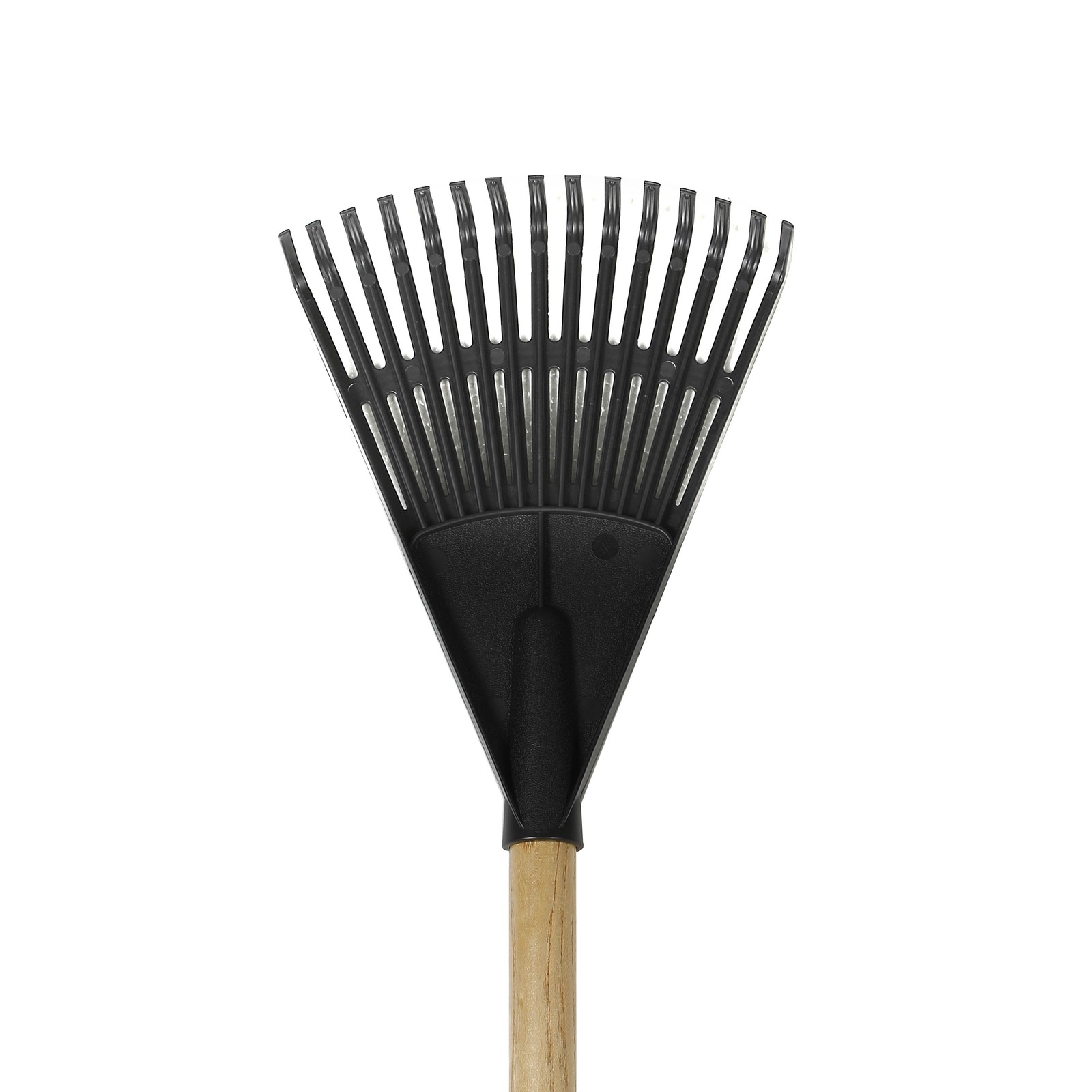 8-inch Wood & Poly Shrub Leaf Rake Ergonomic Handle Versatile Yard Tool