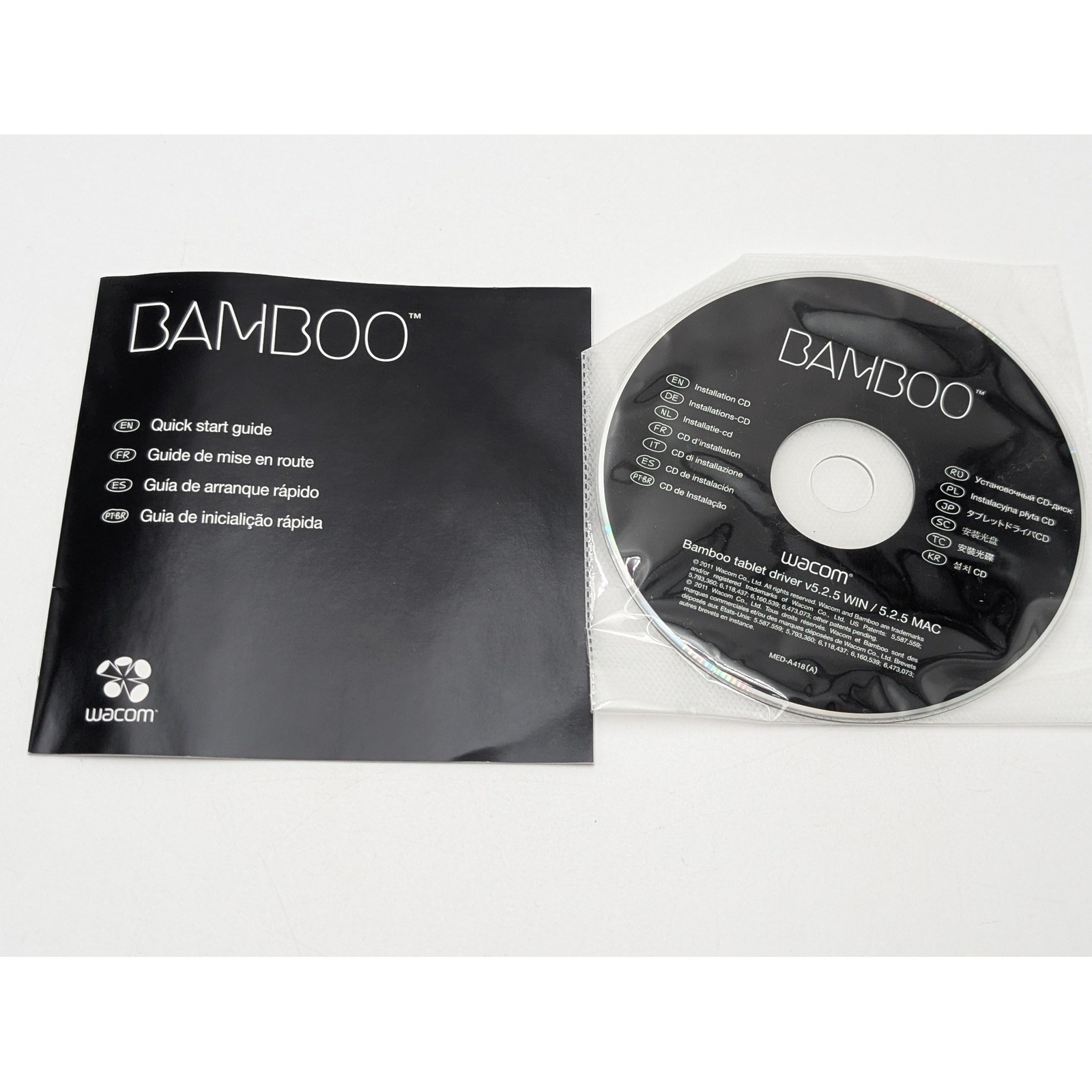 Wacom Bamboo Tablet Driver CD & Guide Windows Mac v5.2.5 Software MED-A418(A)