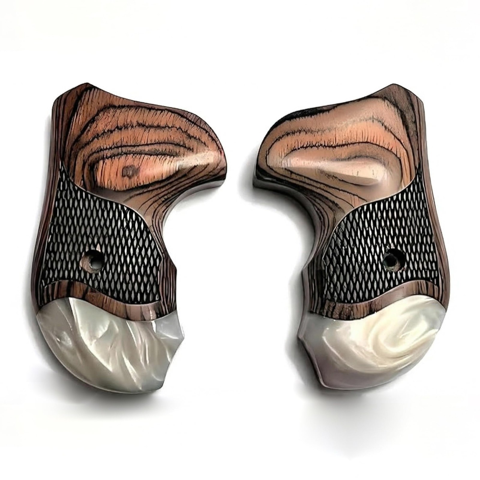 S&W J Round Butt Revolver Grips Real Wood and Pearl Grips fit Smith & Wesson J