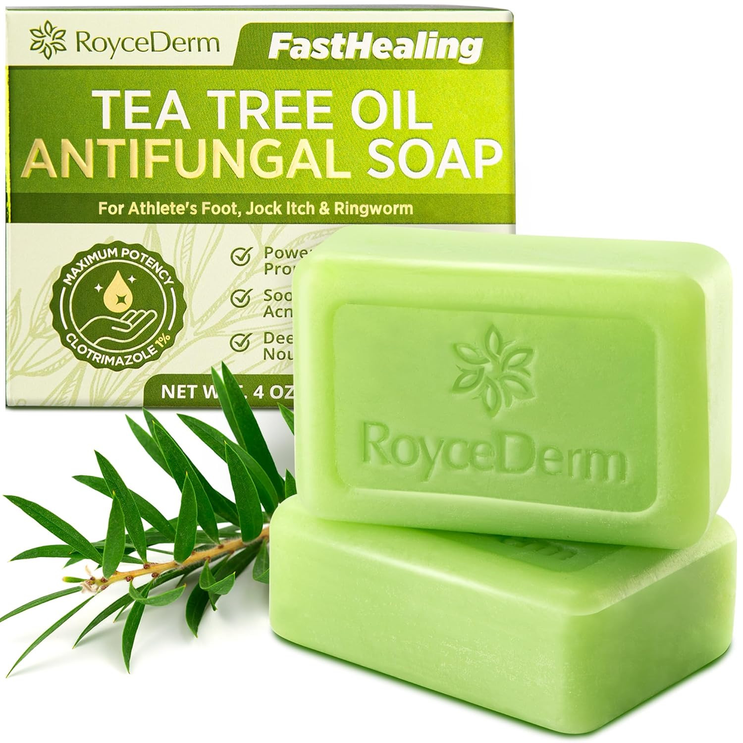 Antifungal Bar Soap - Tea Tree Oil Soap - Athlete’S Foot Treatment for Jock Itch