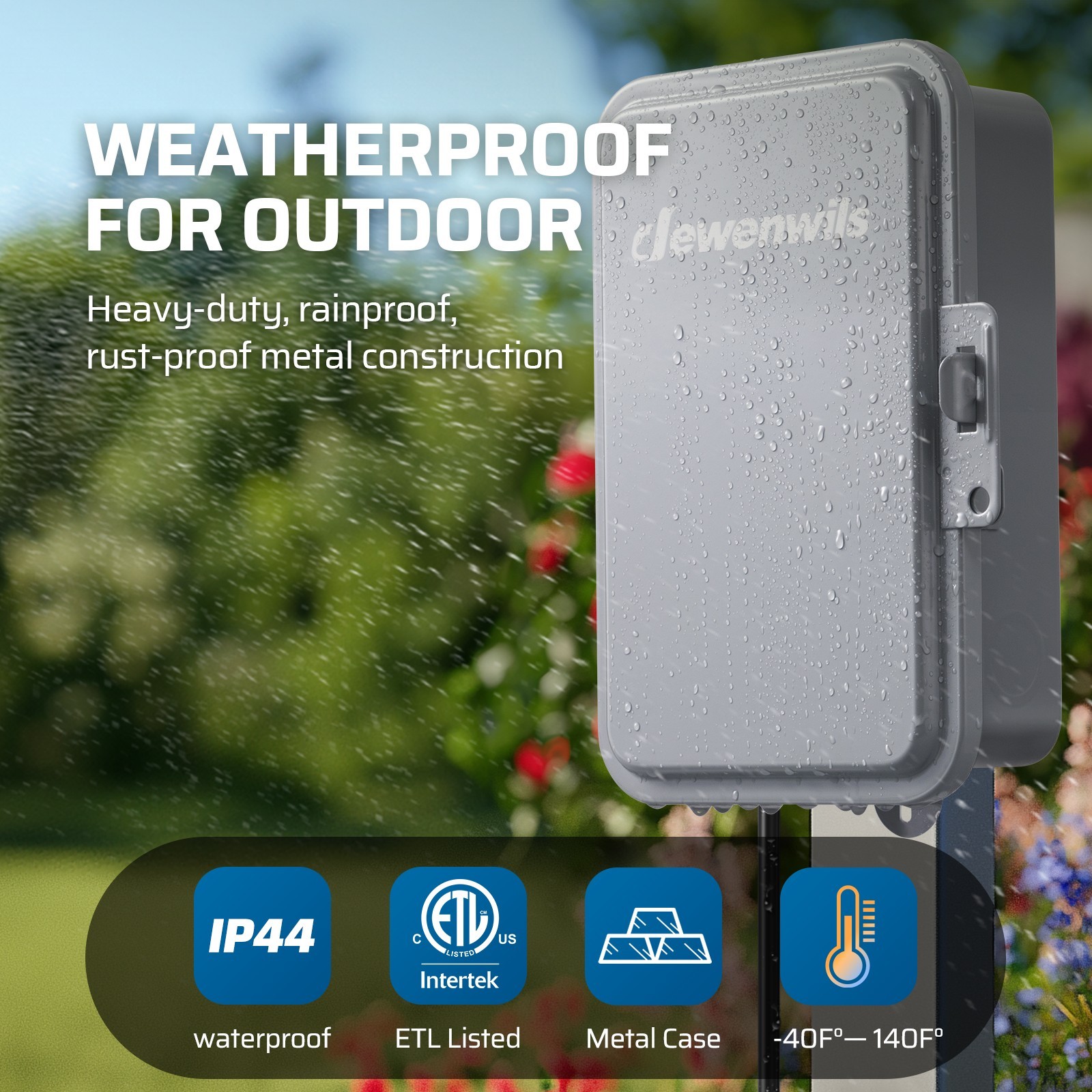 Heavy Duty Pool Timer, 2HP 40A 120V, 24 Hour Programmable ON/Off Switch, Outdoor