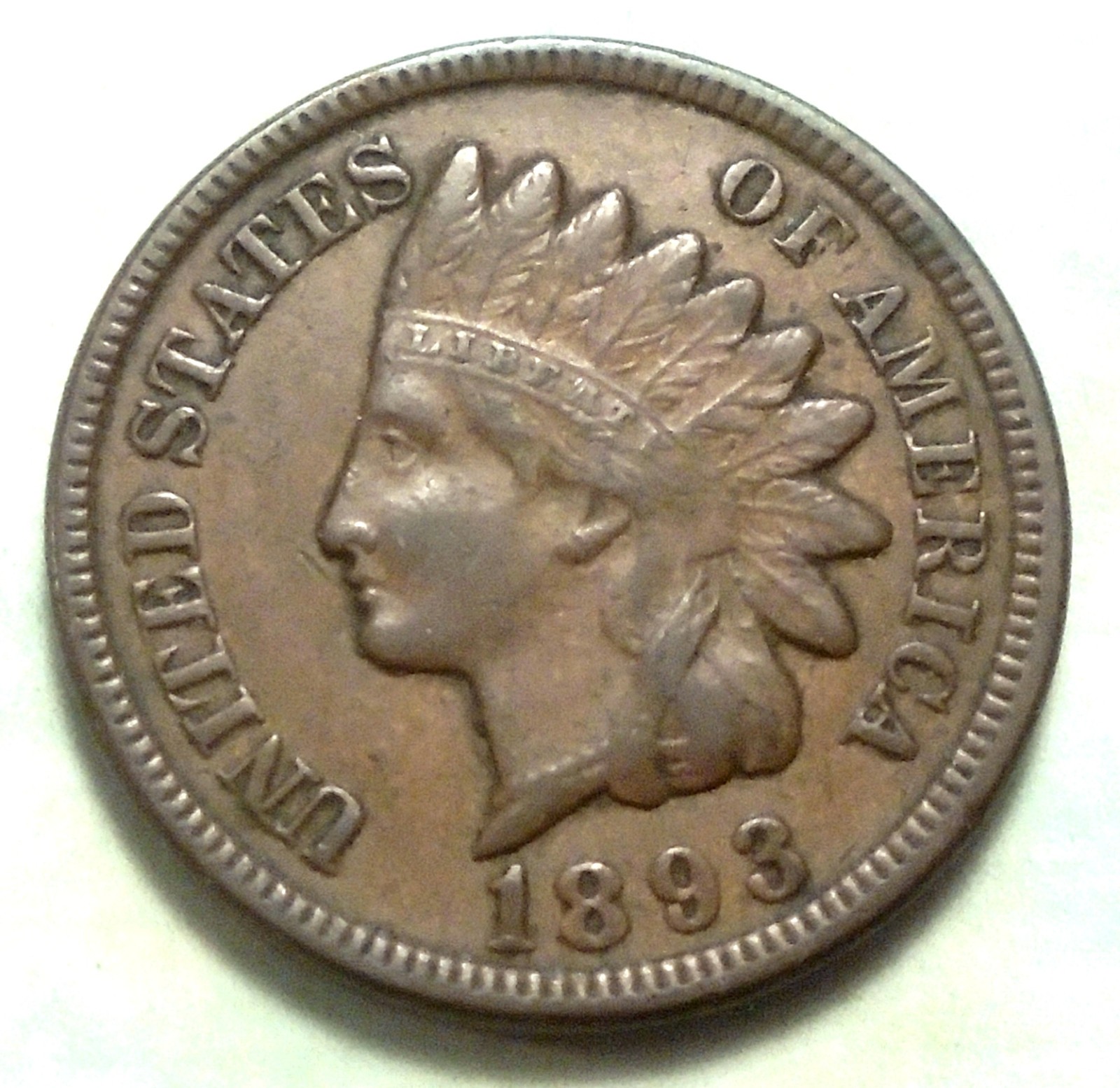 1893 Indian Head Cent XF+ CHOICE EXTRA FINE Nice LIBERTY 4 Diamond 46.6 Million!