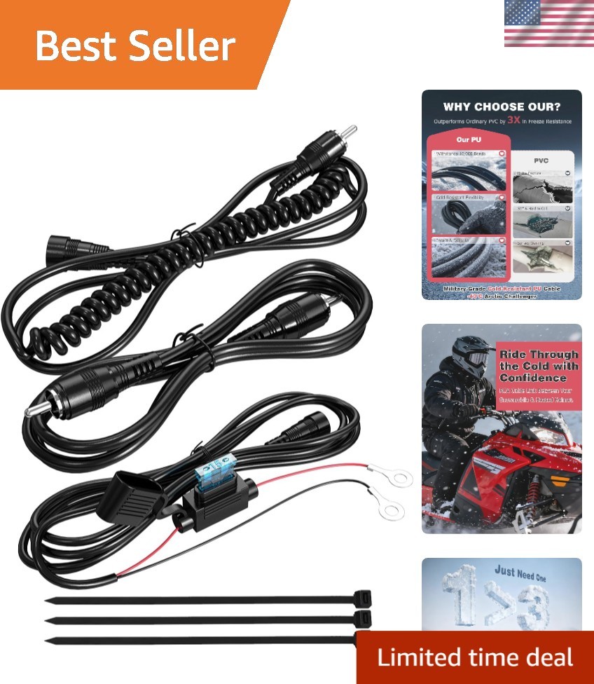 Heated Shield Cord, Snowmobile Helmet Heated Shield Cord Replacement Electric Sh