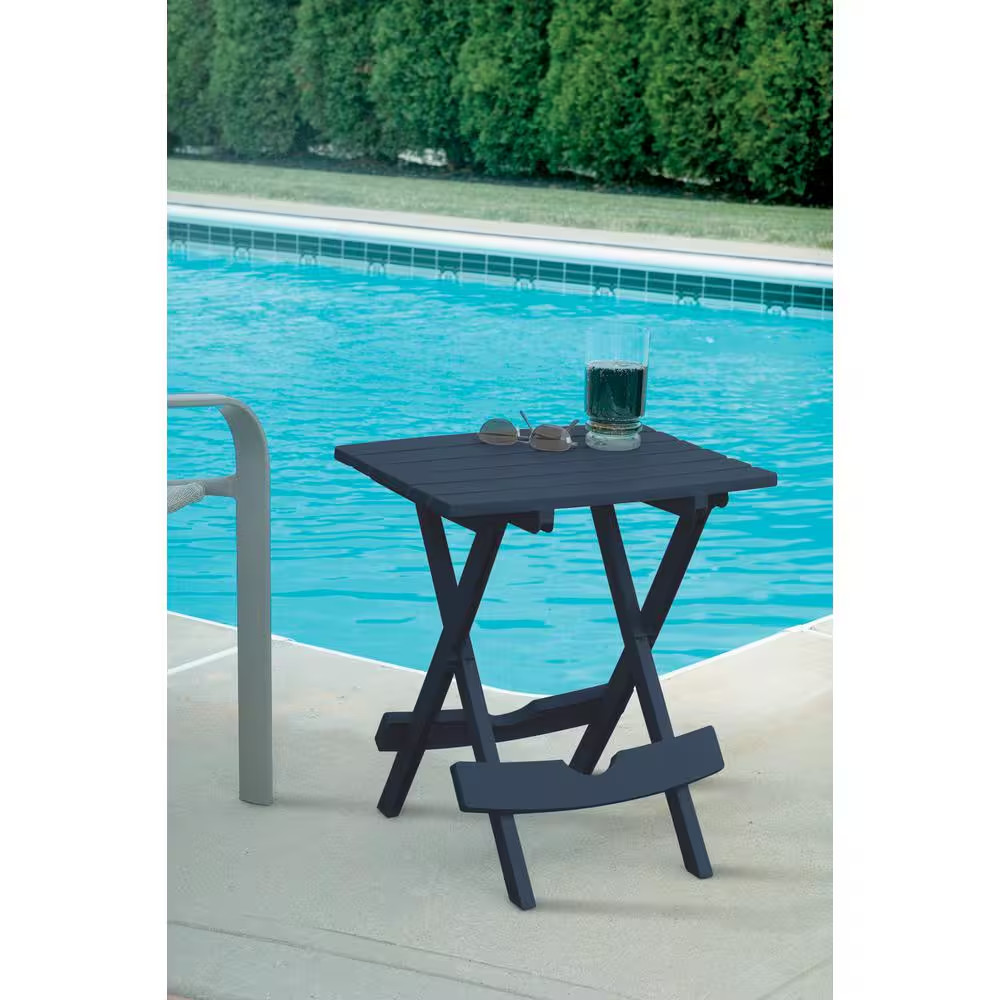 Quik-Fold 20 In. Resin Midnight Square Patio Side Table