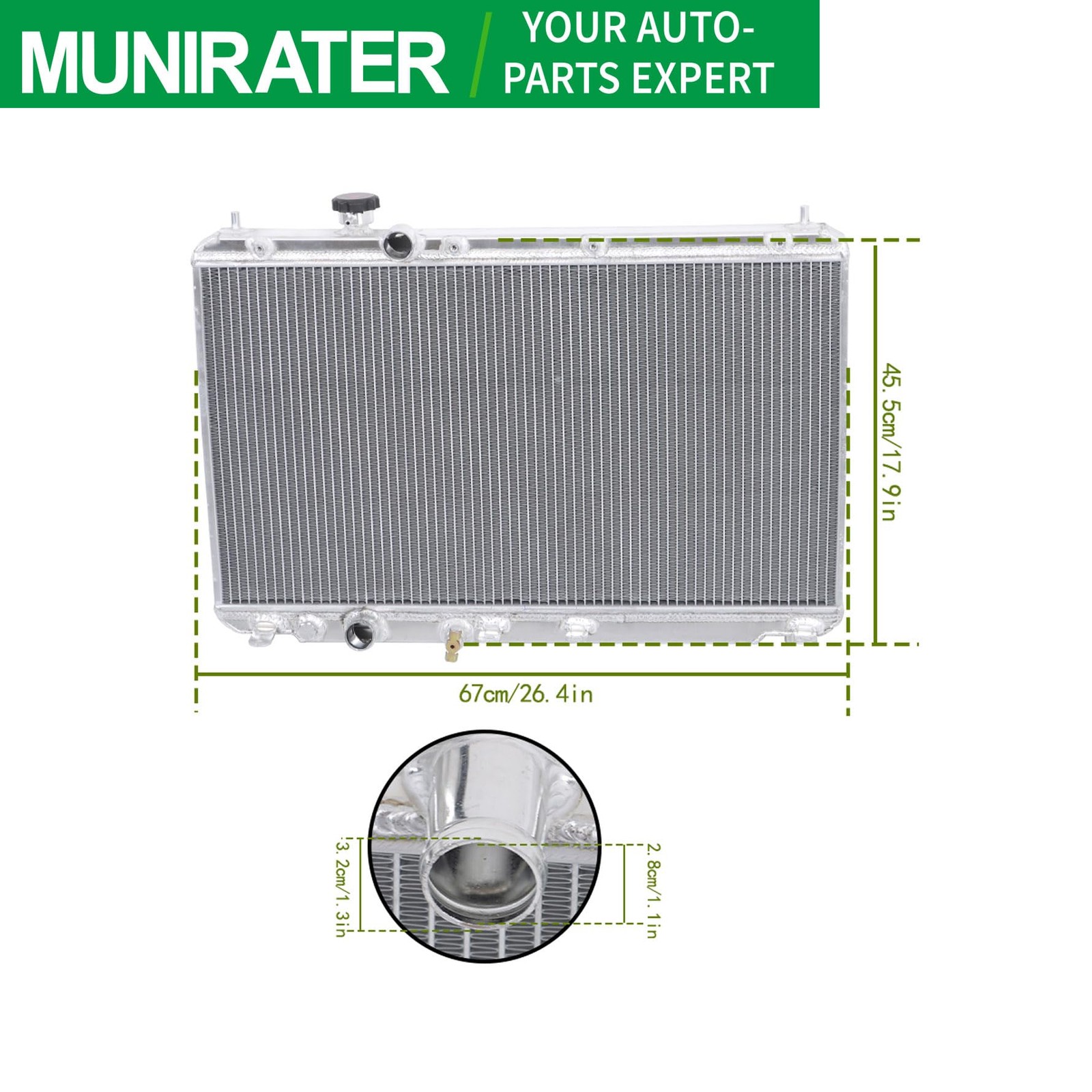 Aluminum Core 3ROW Radiator for Civic 2012-2015 ILX 2013-2015