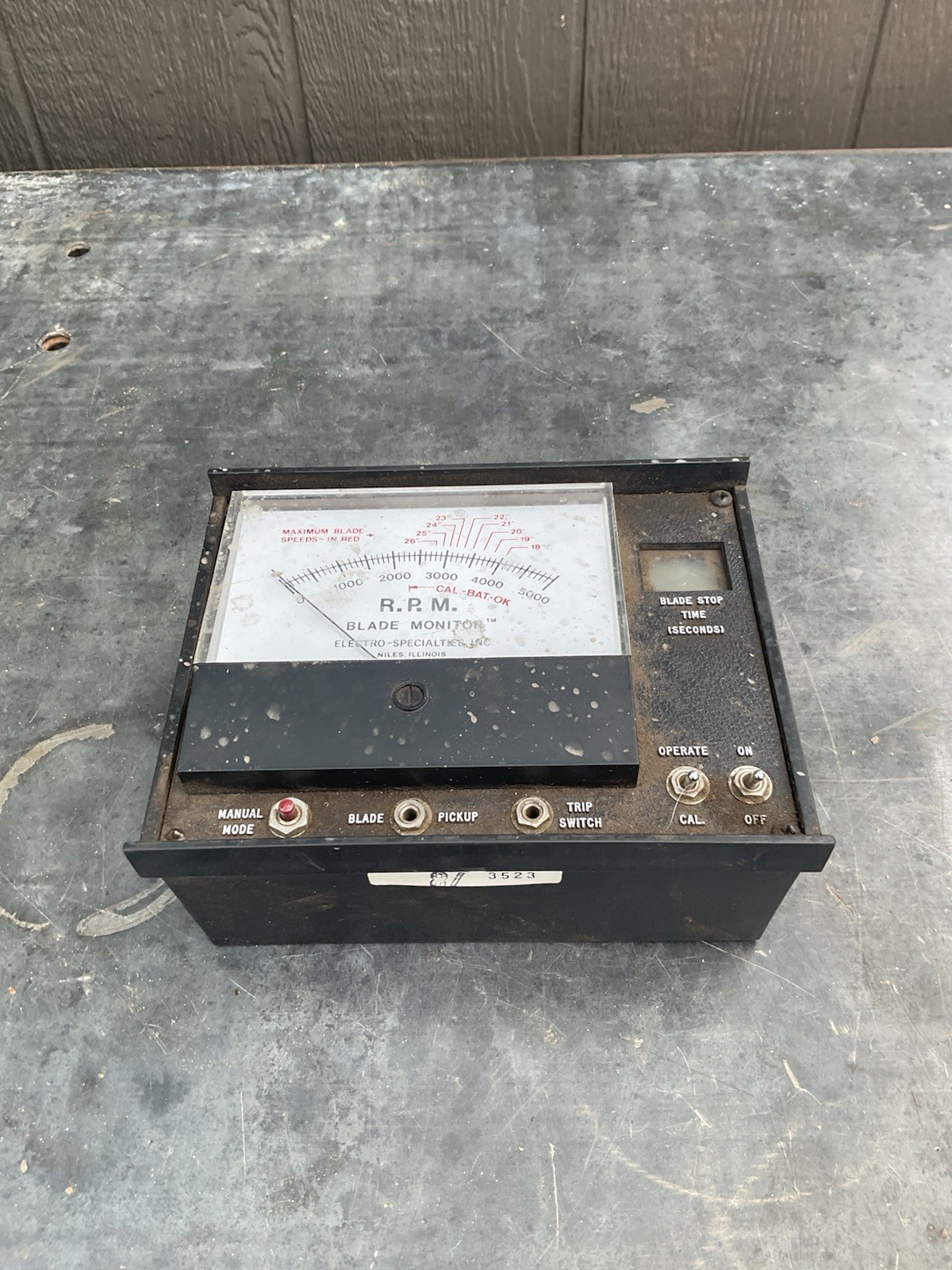 Vintage ESI Electro Specialties Inc Mower Blade RPM Monitor No Sensor