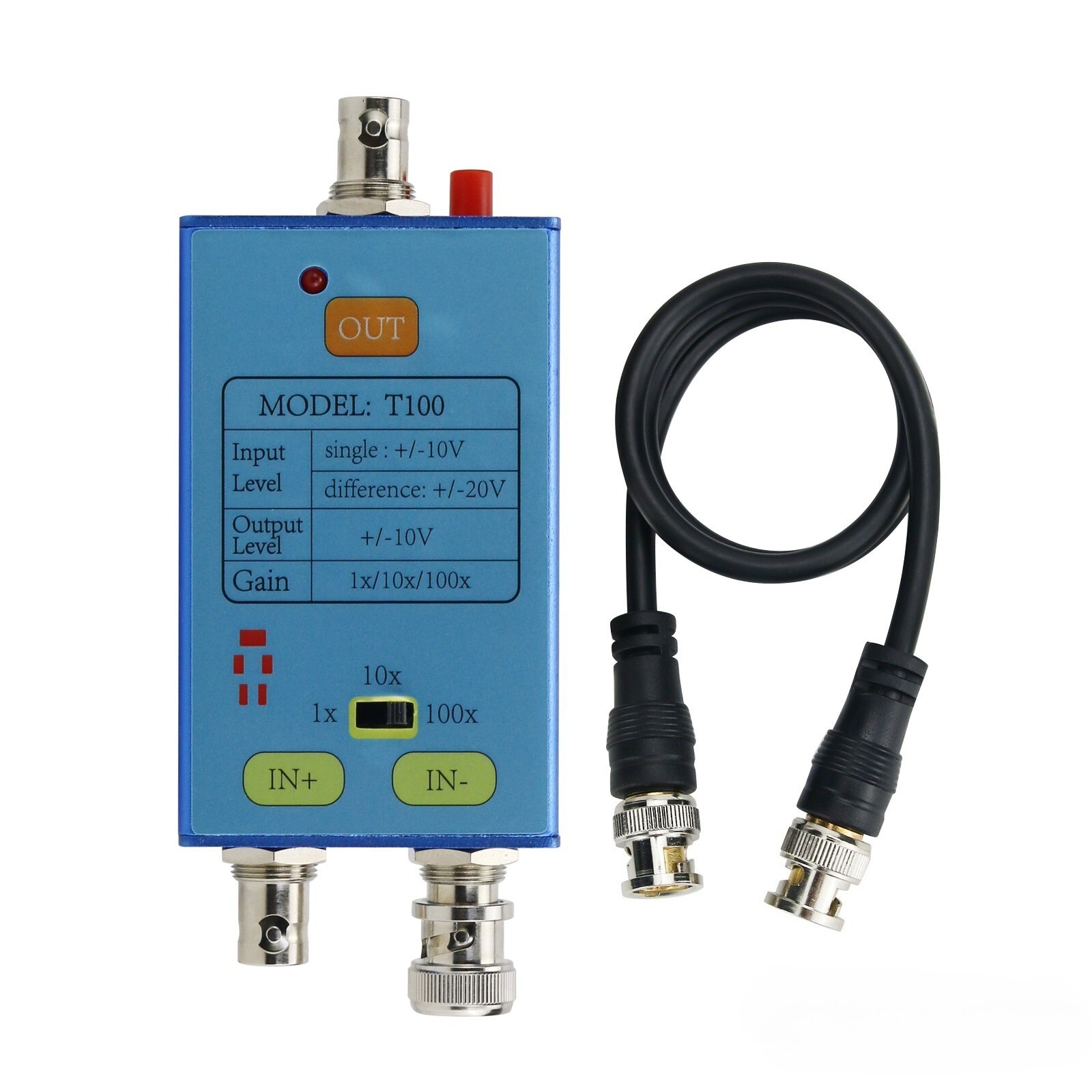 T100 Differential Probe 1X/10X/100X Oscilloscope Probe 10M Bandwidth