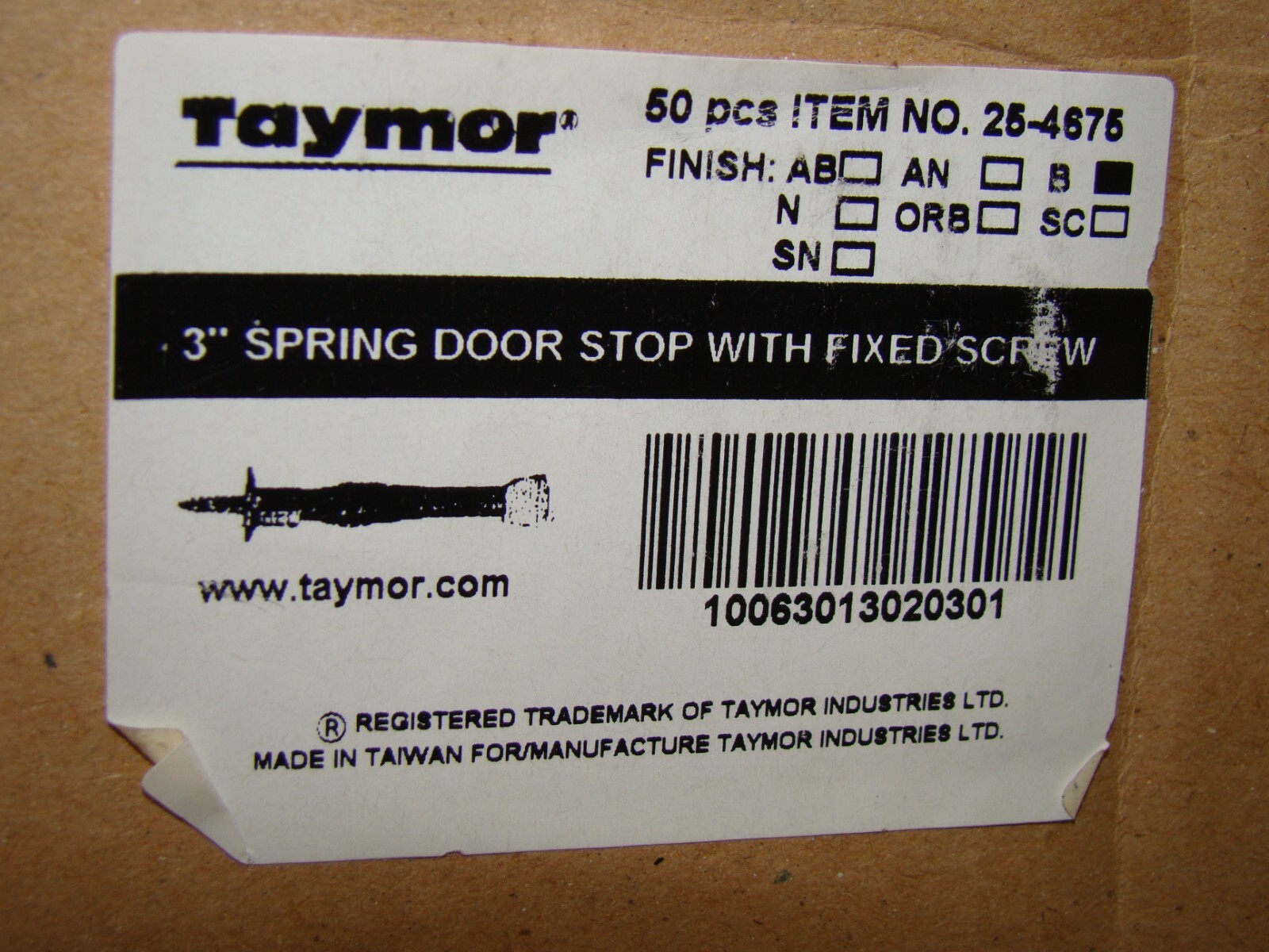 New Taymor 10-Pack Brass 3" Spring Door Stops with Fixed Screw 25-4675-B X1