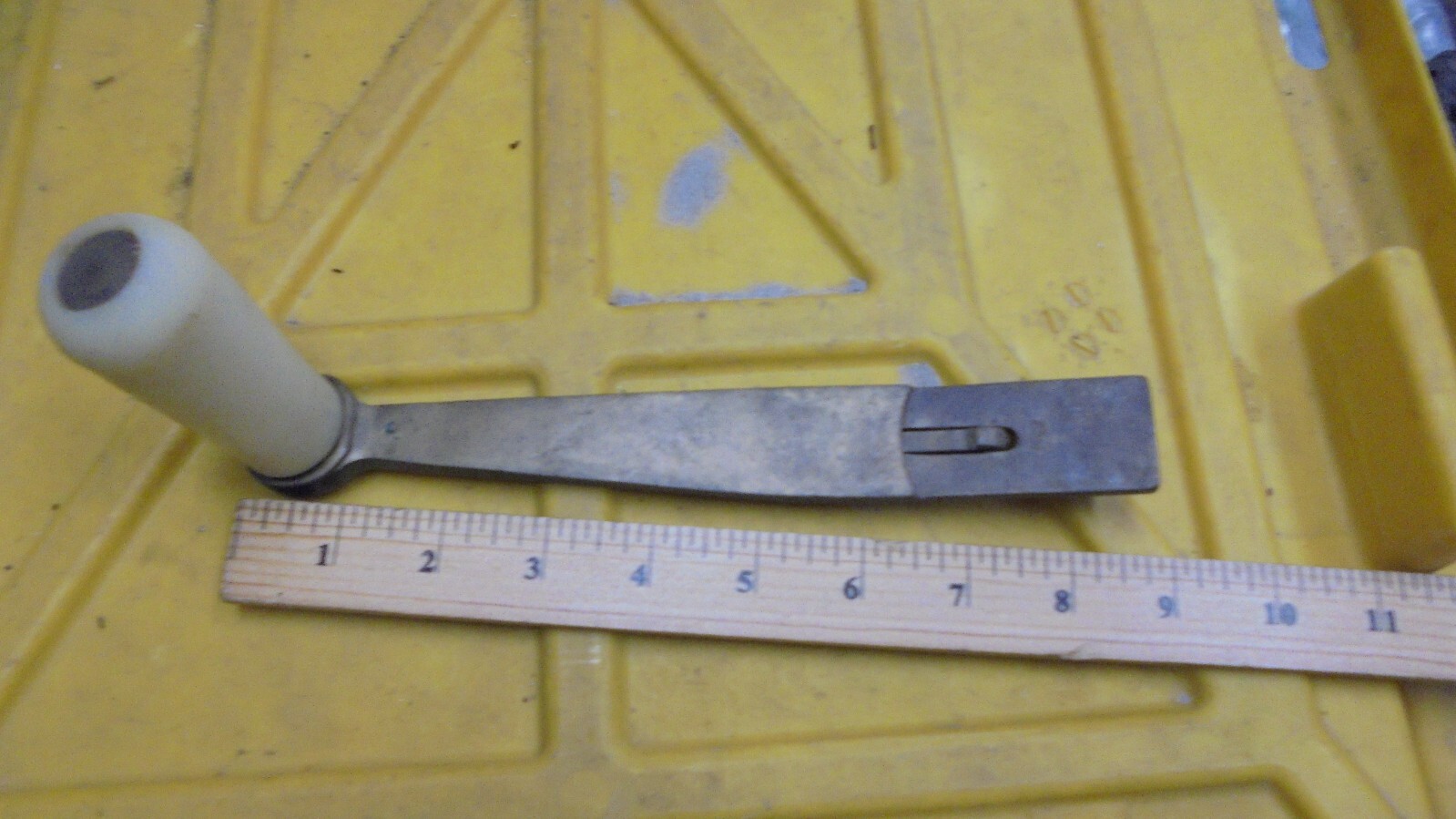 Vintage bronze winch handle 8.75” long SLIP IN 1 1/8"W X 1/4
