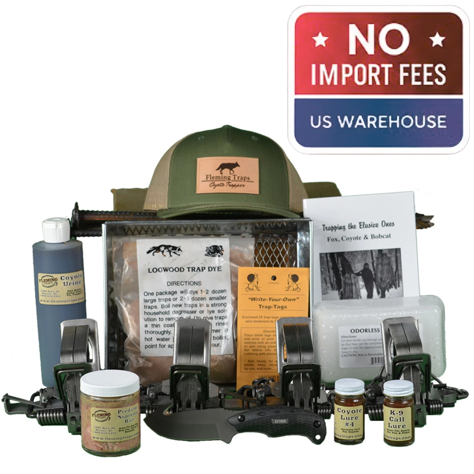 Coyote Trapping Kit - Standard - Duke550 Free Skinning Knife & Hat FREE SHIPPING
