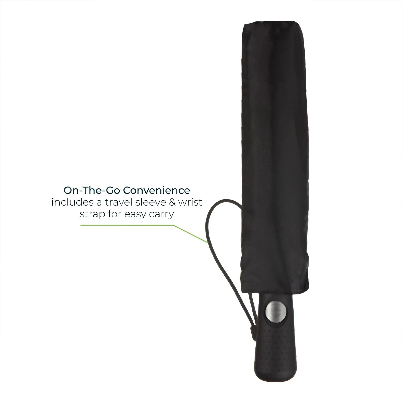 Totes Line Golf Size Auto Open / Close Umbrella Black Eco Friendly