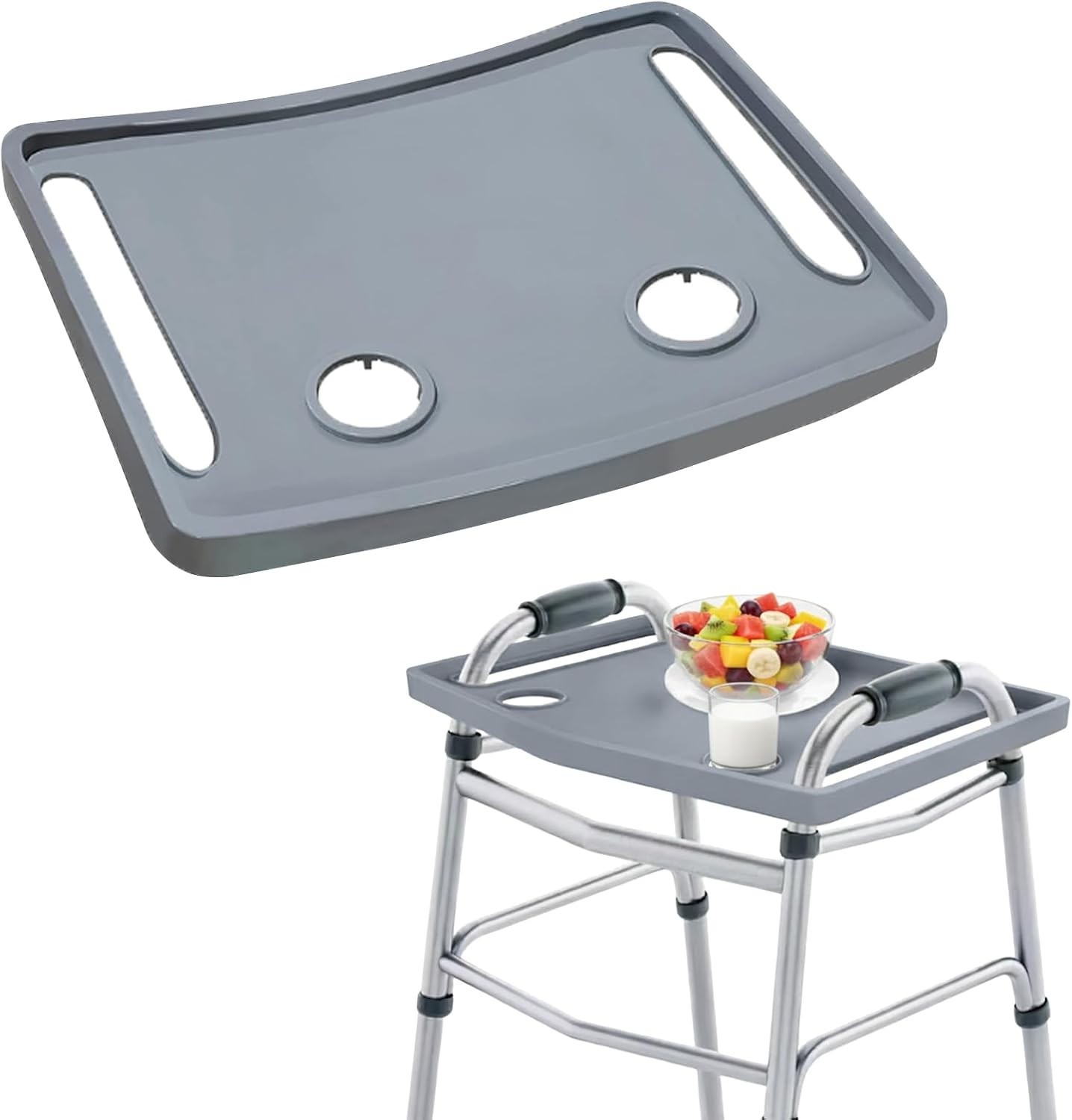 Walker Tray for Elderly Disabled, Folding Rollator Desk Lap Board Eating Aid,...