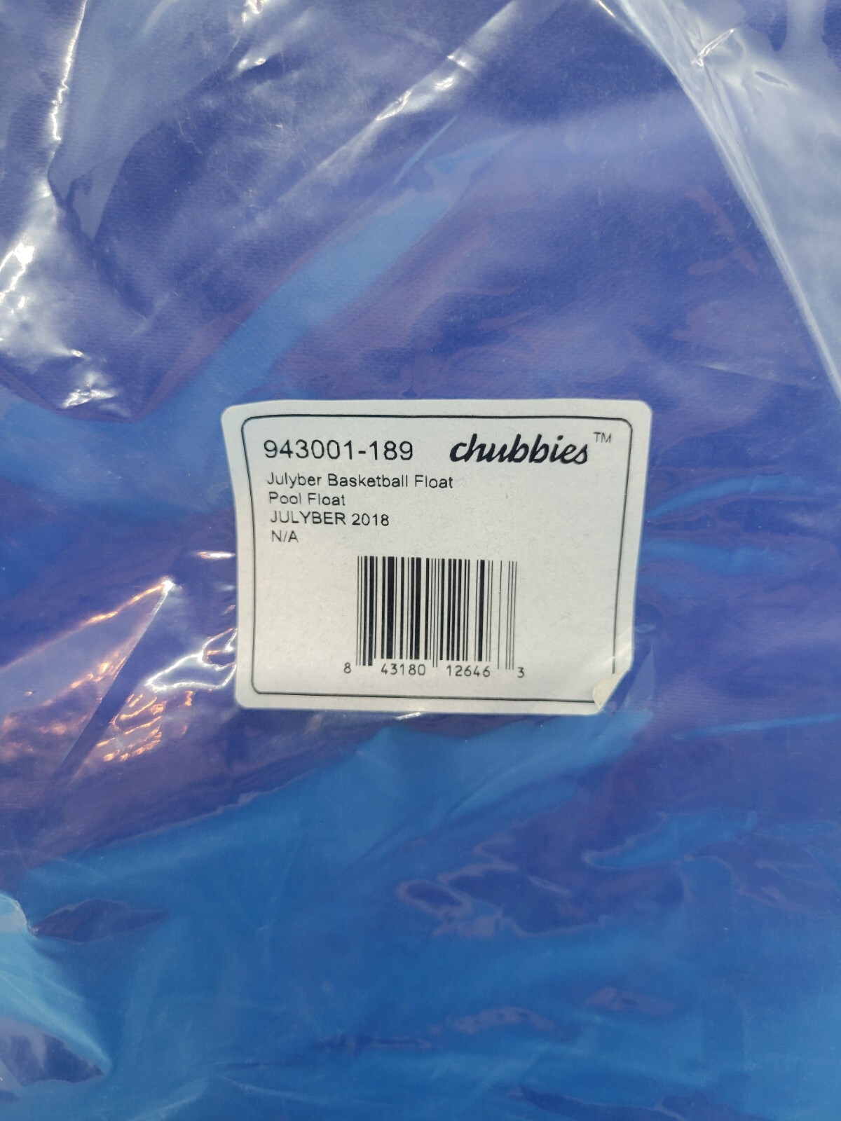 Chubbies Original New Pool Basketball Floatie Toy Inflatable