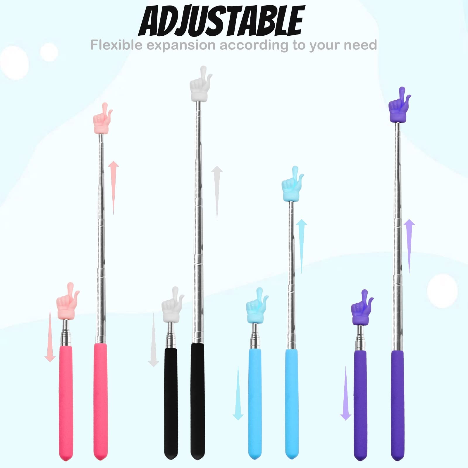4Pcs Telescopic Teachers Pointer, Mini Extendable Hand Pointer Finger Pointer...