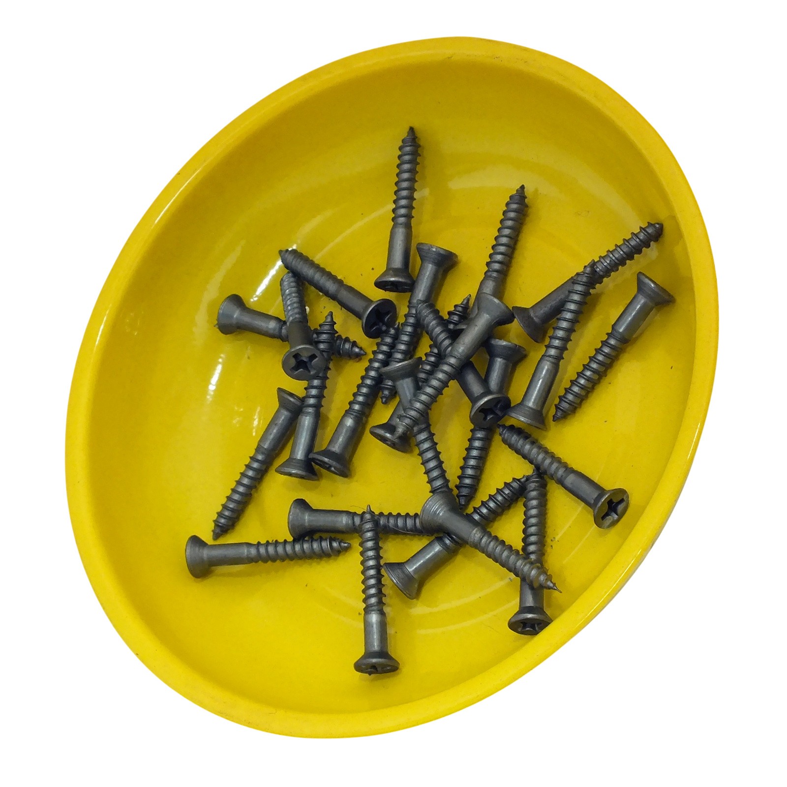 3pc Magnetic Parts Trays Hi-Vis Yellow 100mm 4" Round Dish for Nuts Bolts Screws
