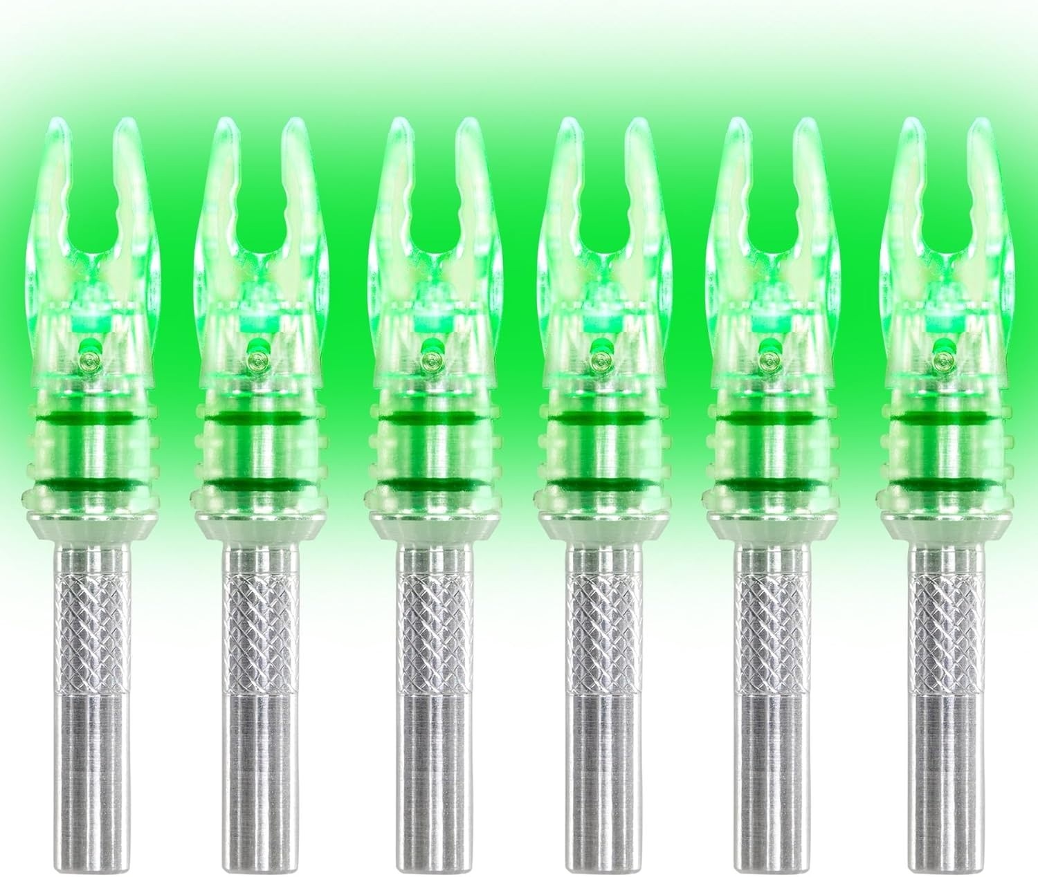 Durable 6 PCS LED Lighted Nocks for Precision Shooting - Easy Pull Activation
