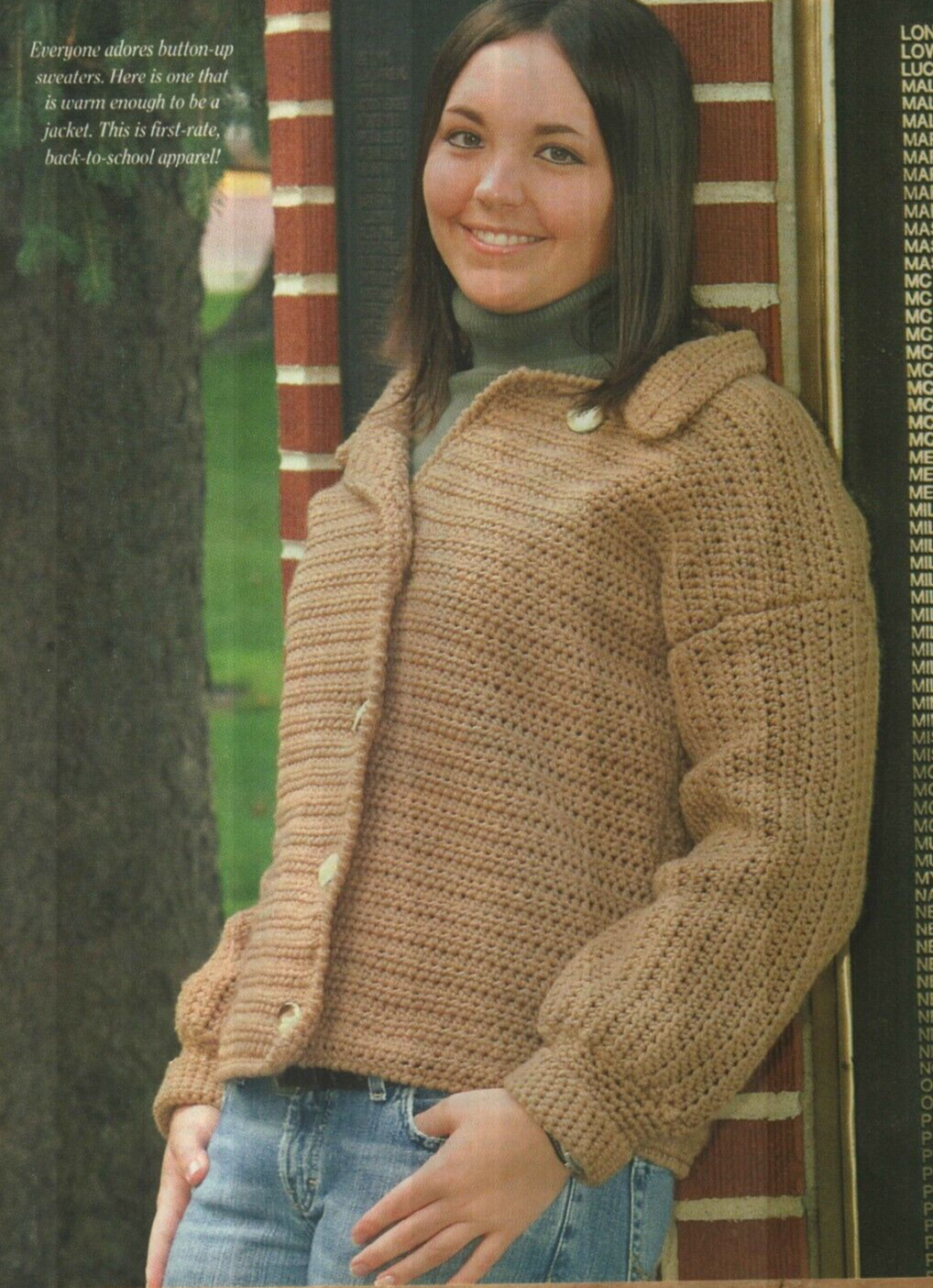 HIP-LENGTH JACKET SWEATER 3 SIZES WOMEN'S CROCHET PATTERN INSTRUCTIONS