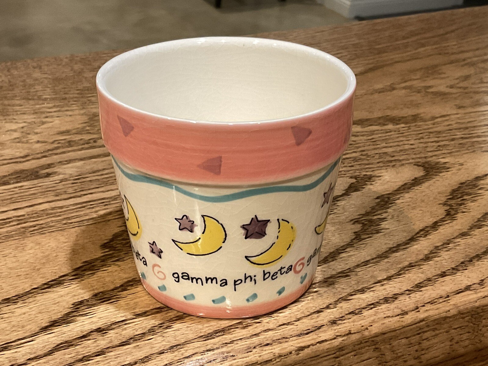 Sorority Gamma Phi Beta Small Decorated Planter