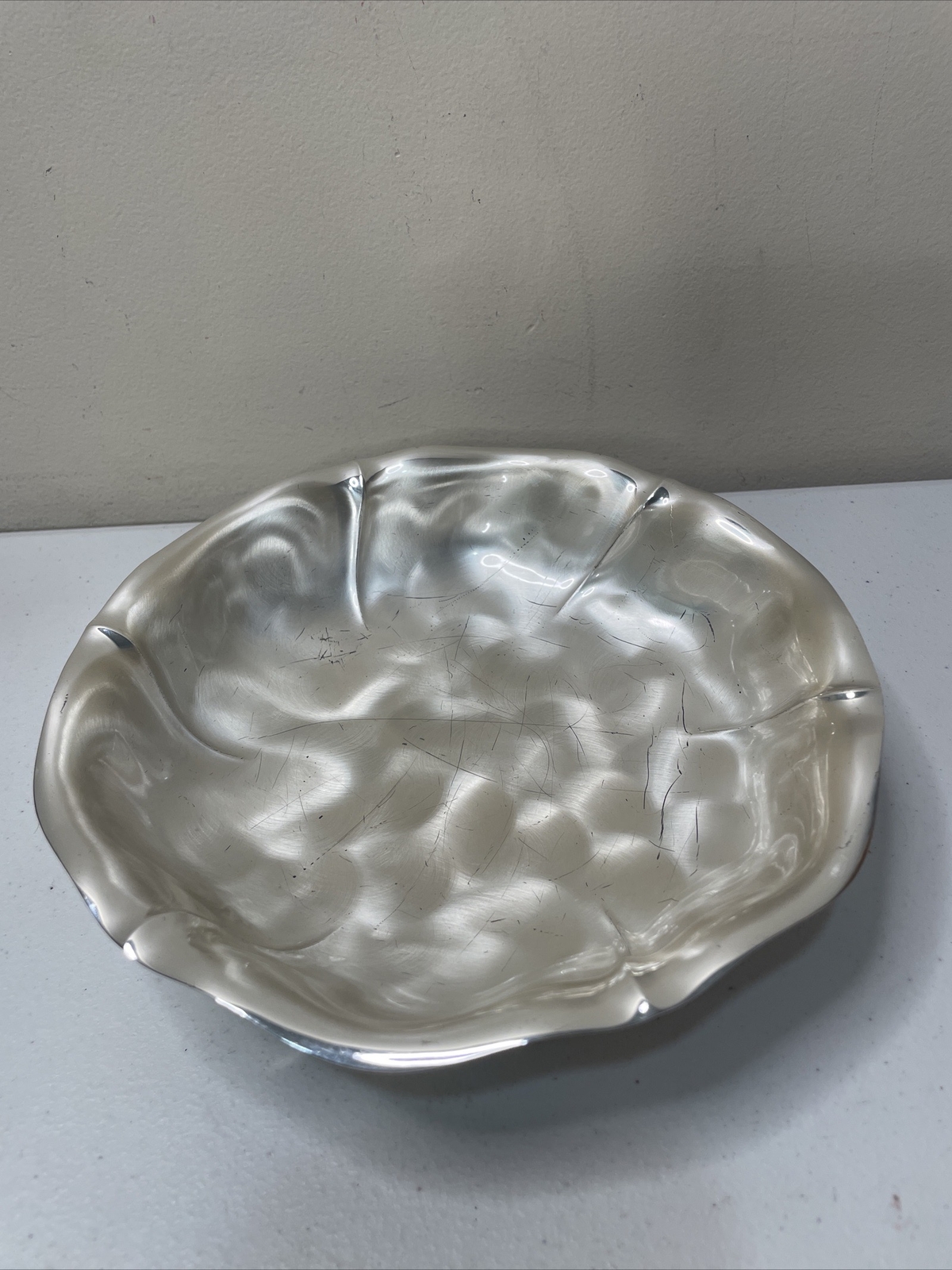 WMF-IKORA silverplate Candy Dish Footed Brushed Design Electro Plate Brass
