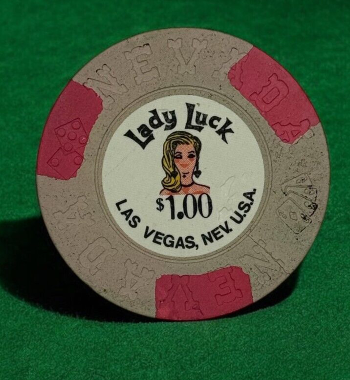 Lady Luck Casino Las Vegas Vintage $1 Casino Chip