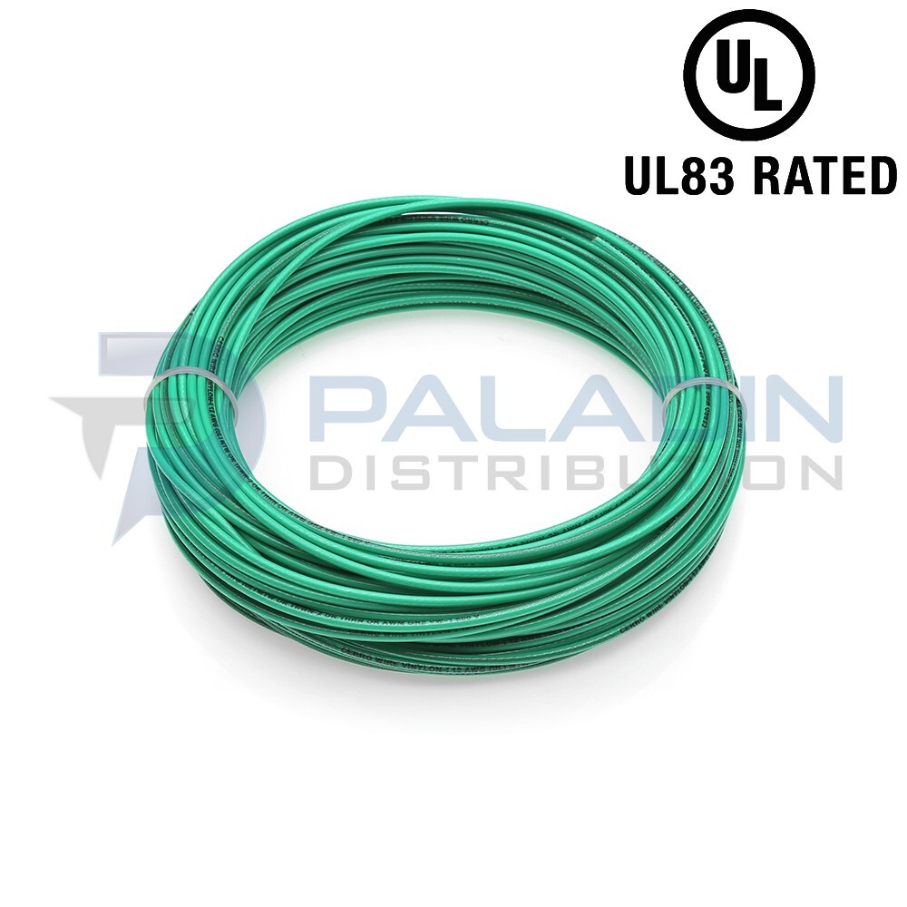 #10 AWG Gauge 600V THHN Stranded Copper Wire UL Listed - Green 50FT